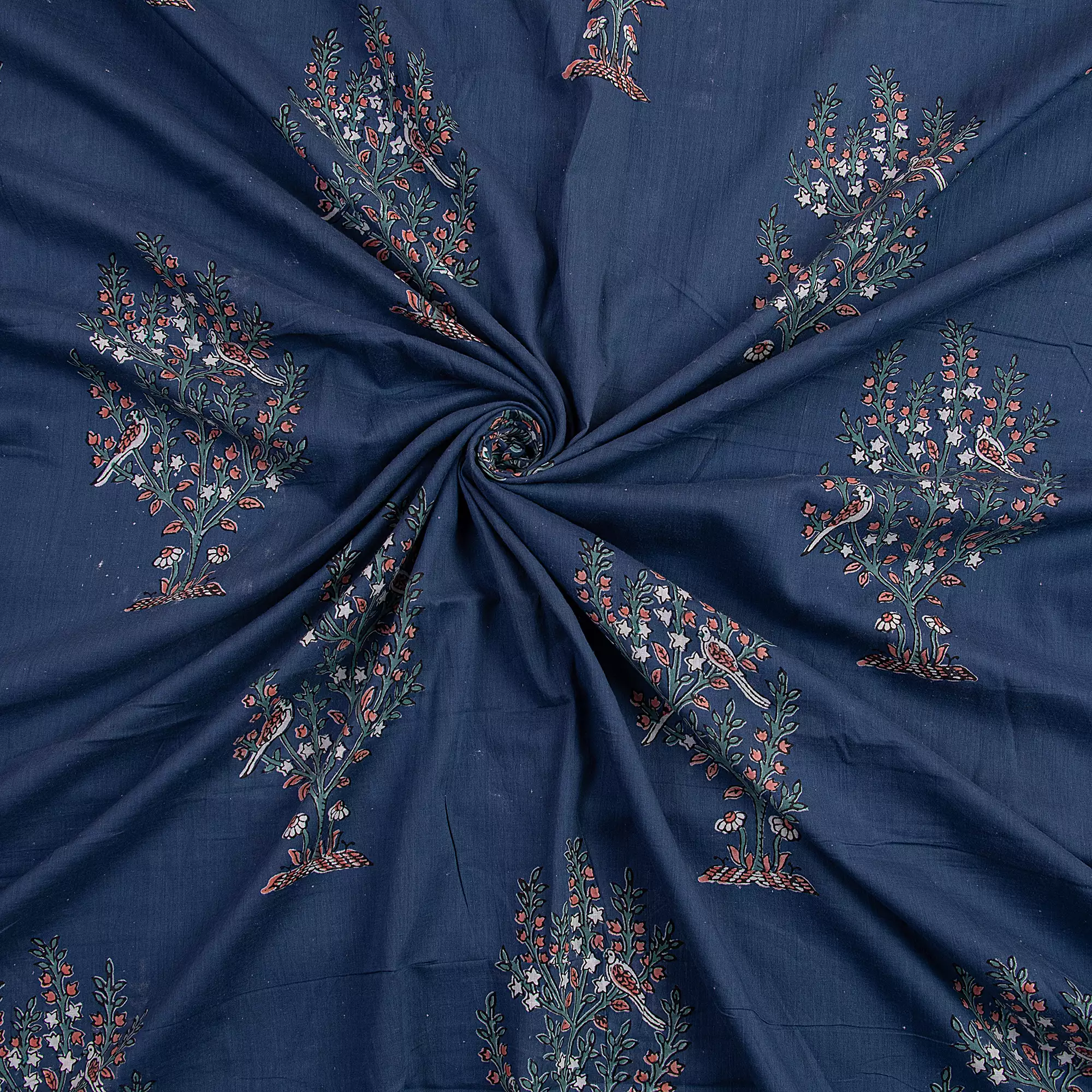 Blue Boota Hand Block Printed Fabric - Image 4