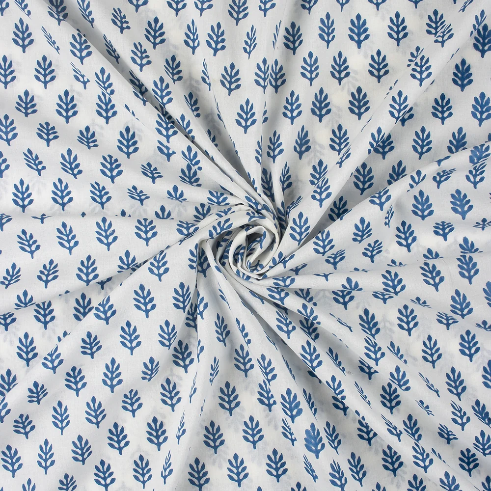 Booti Floral Cotton Hand Block Print Fabric - Image 3