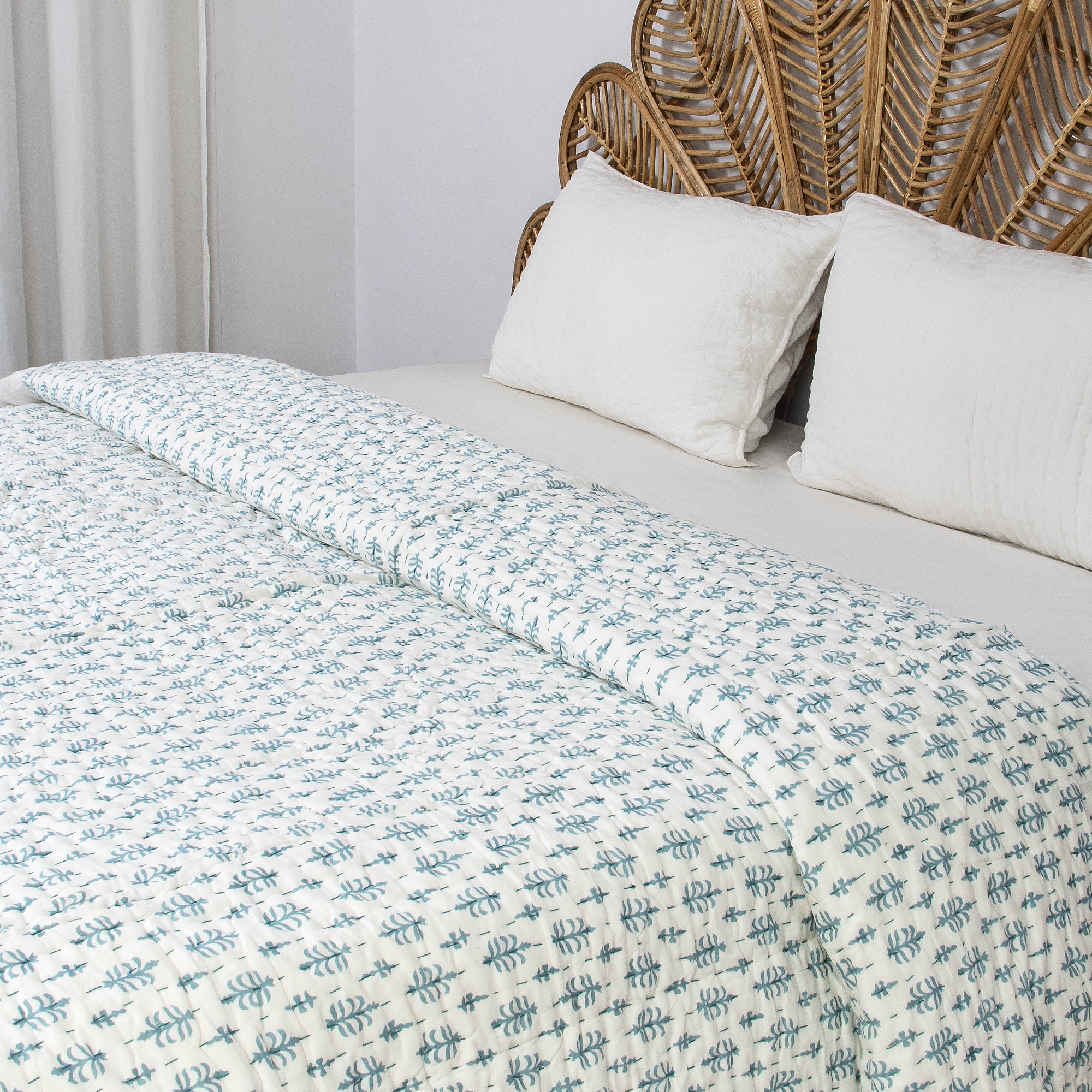 Booti Handmade Indian Cotton Kantha Quilt Blanket