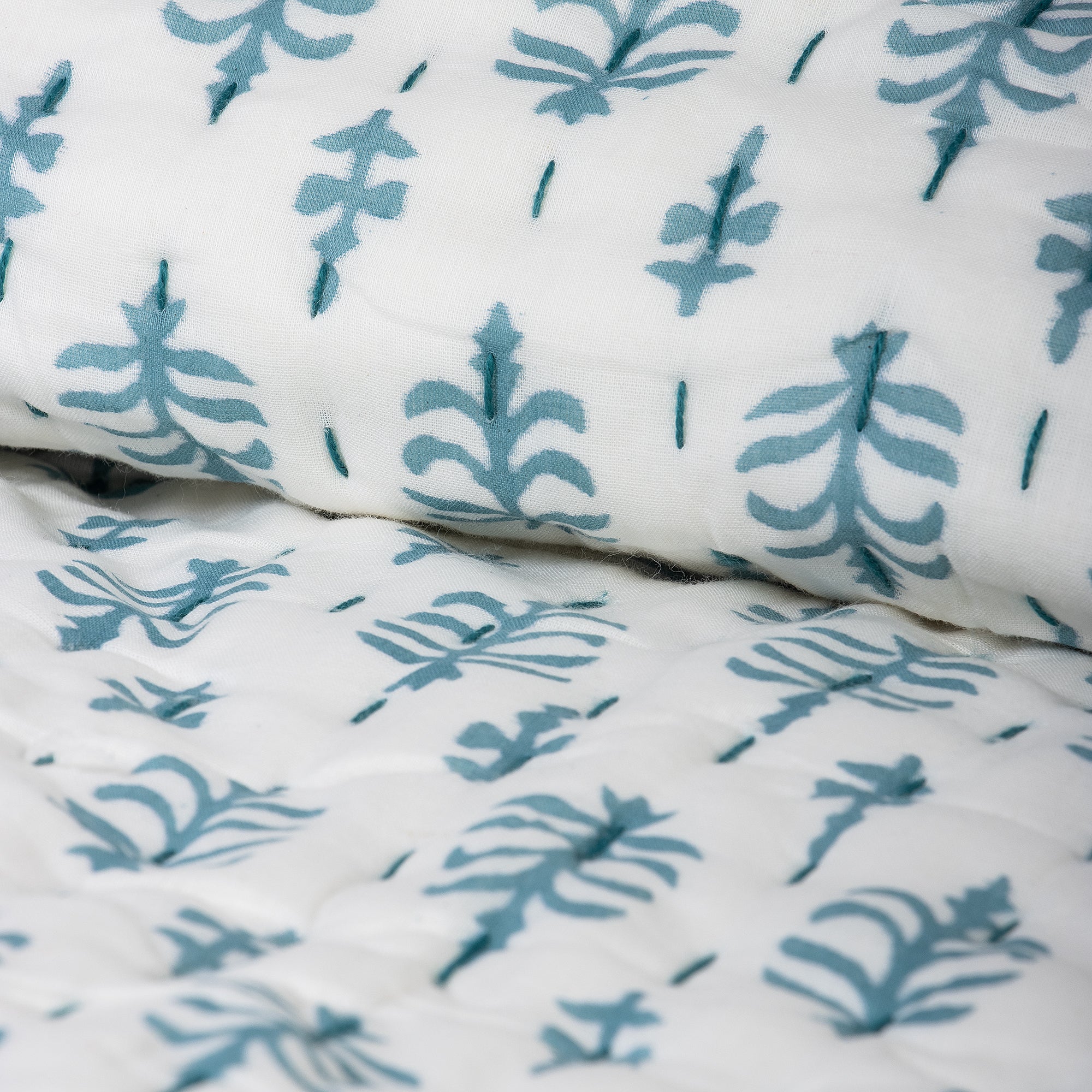 Booti Handmade Indian Cotton Kantha Quilt Blanket - Image 5