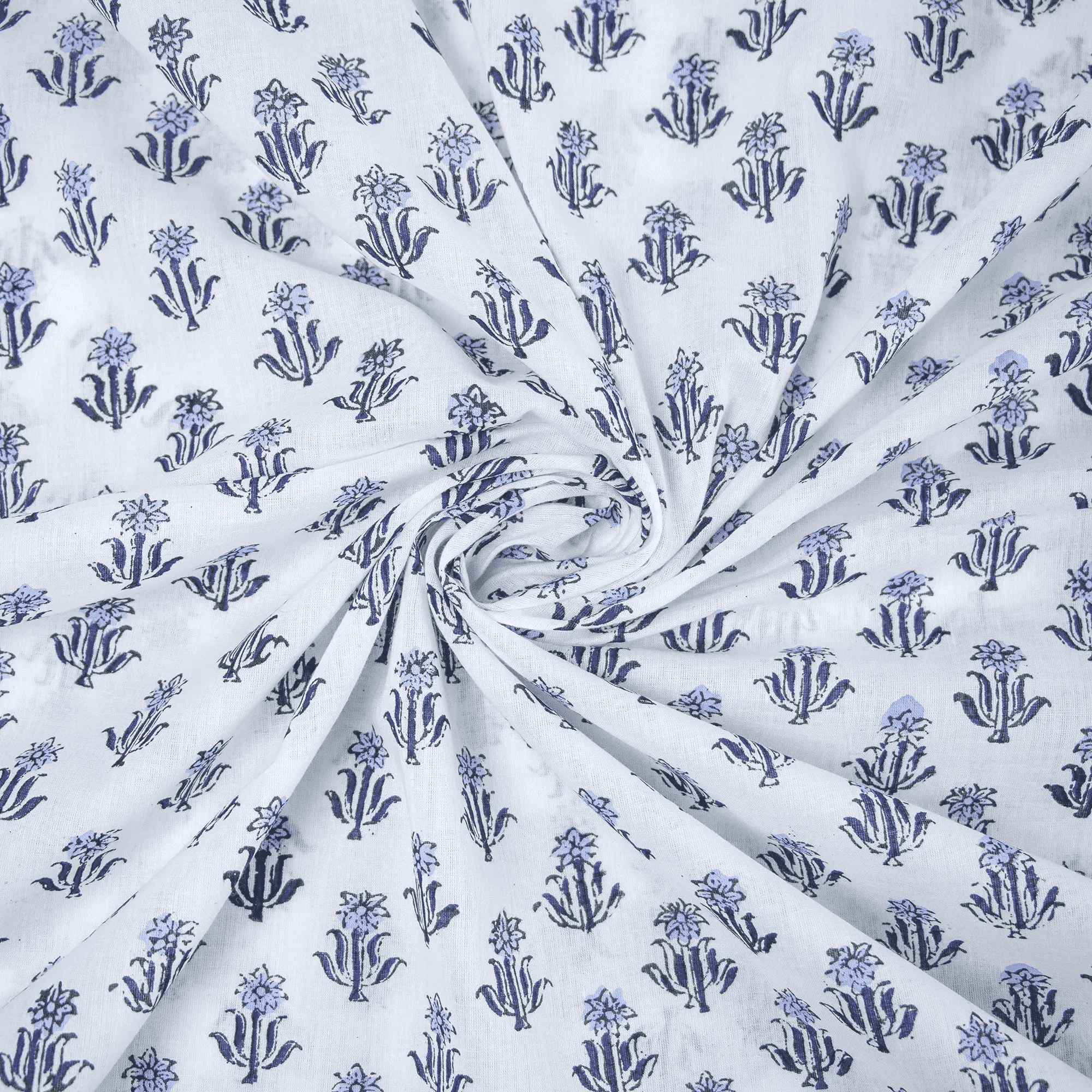 Floral Indian Hand Block Printed Pure Cotton Dress Material Fabric Cloth - Image 5