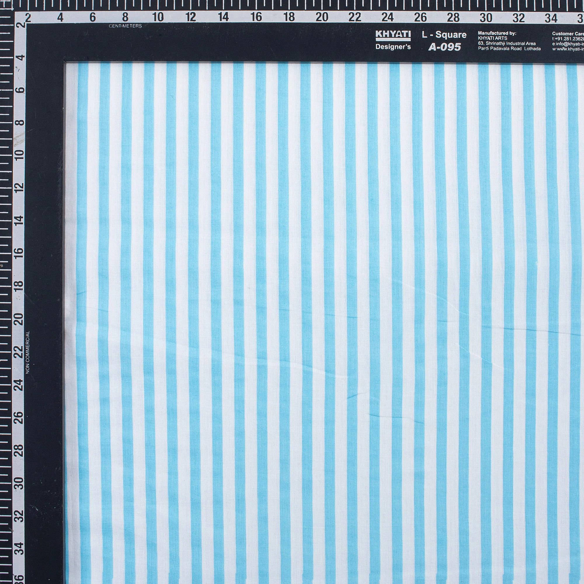 Cotton Striped Block Print Fabric - Image 5