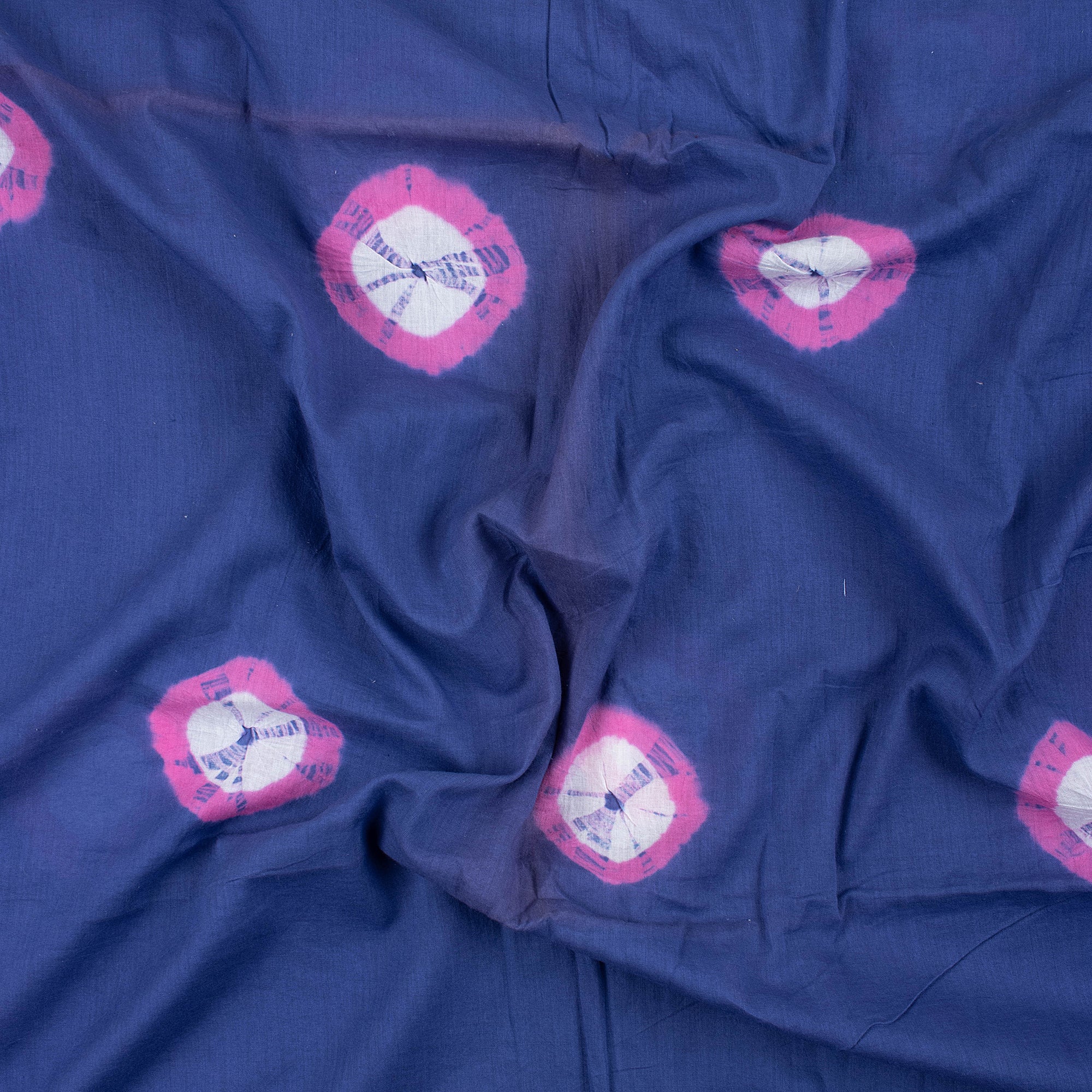 Blue Cotton Tie Dye Shibori Fabric - Image 5