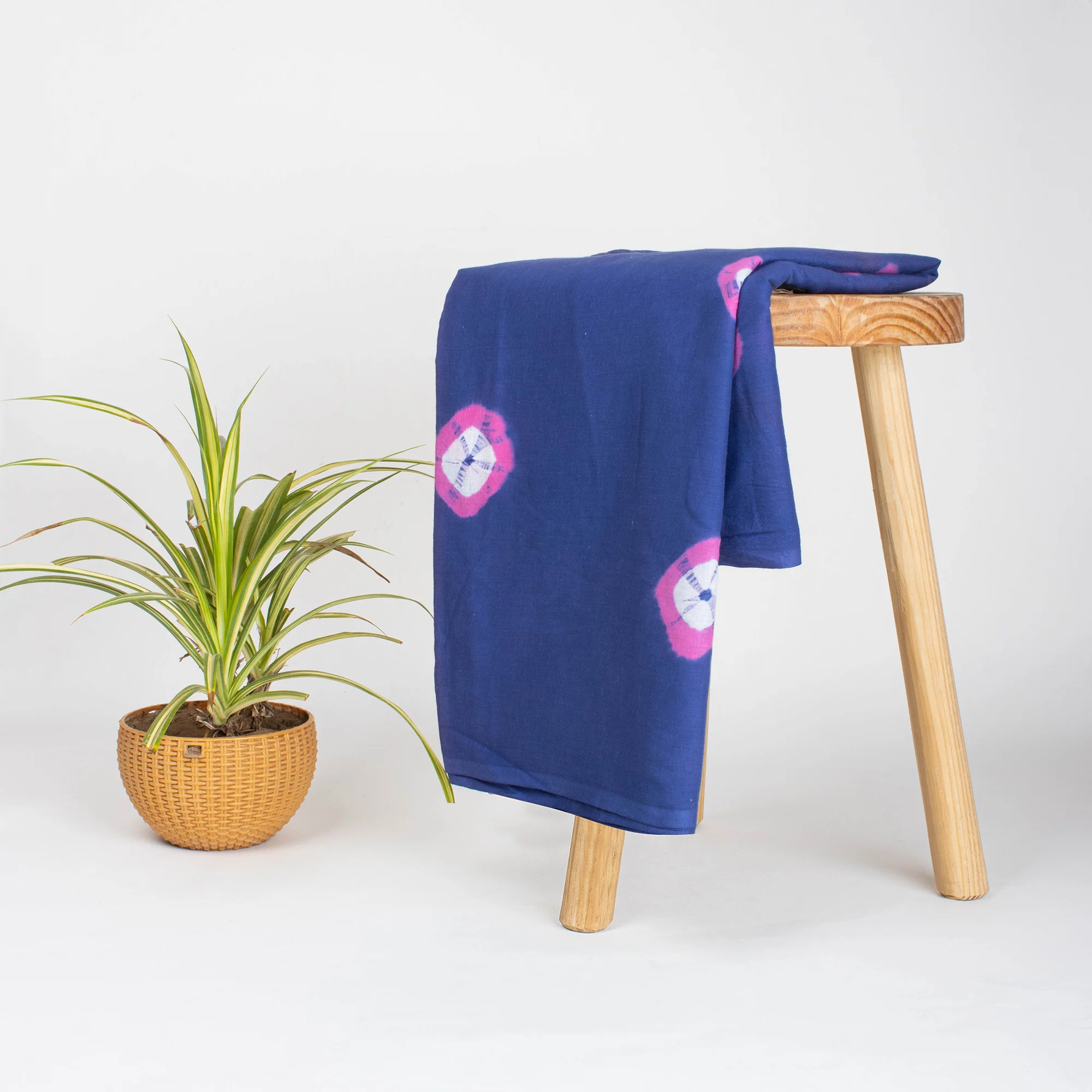 Blue Cotton Tie Dye Shibori Fabric - Image 6