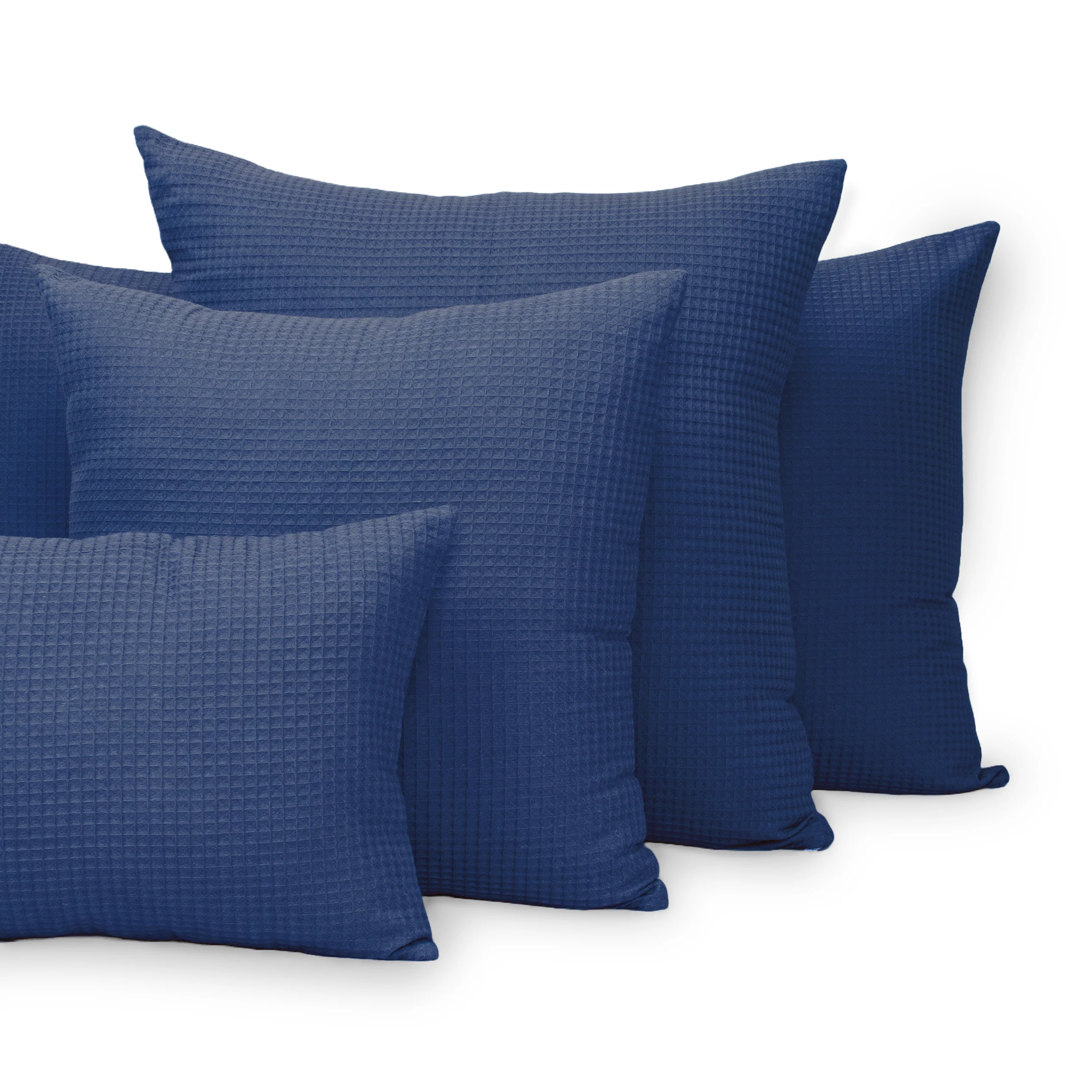 Navy Blue Cotton Waffle Pillowcase - Image 4