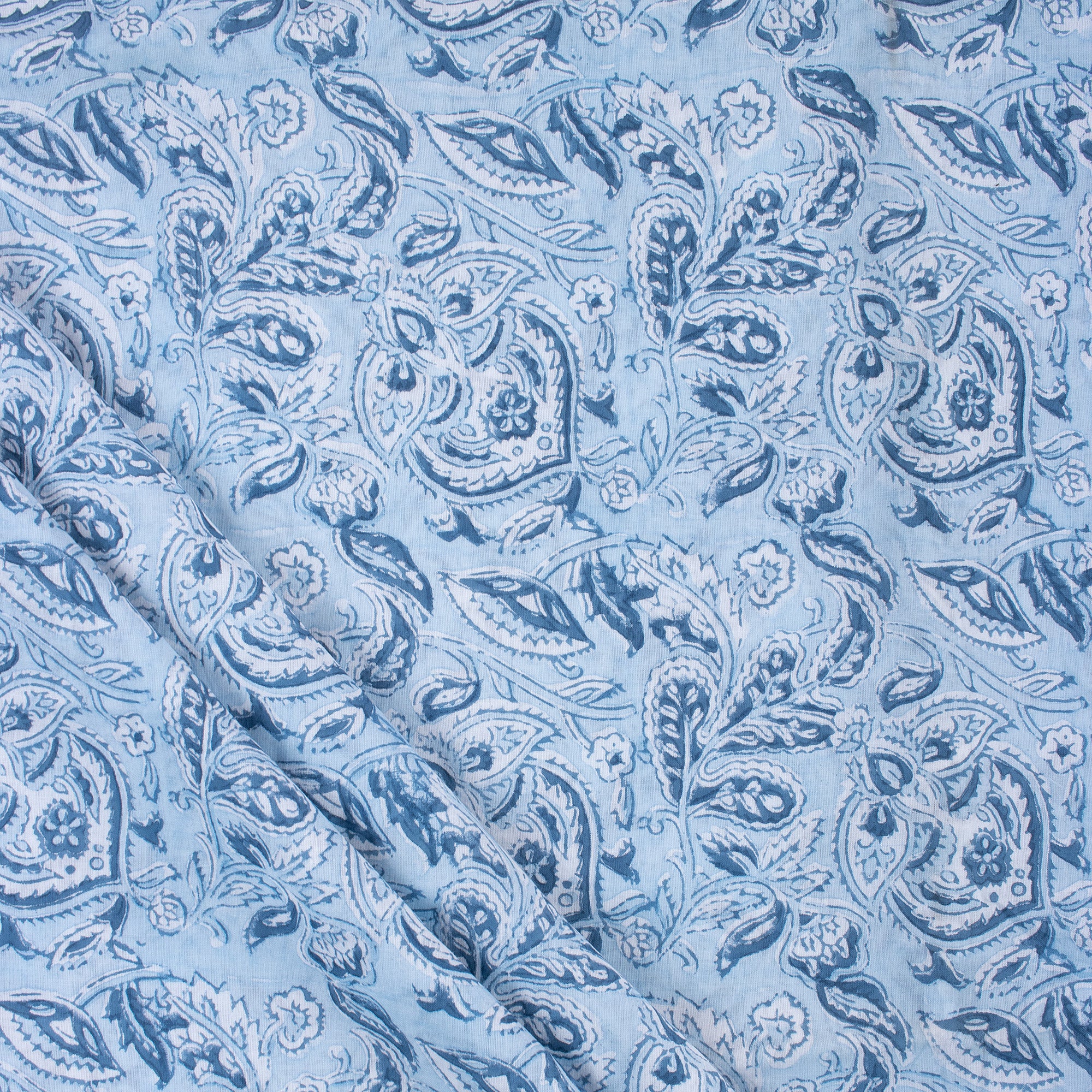 Floral Block Printed Cotton Fabric