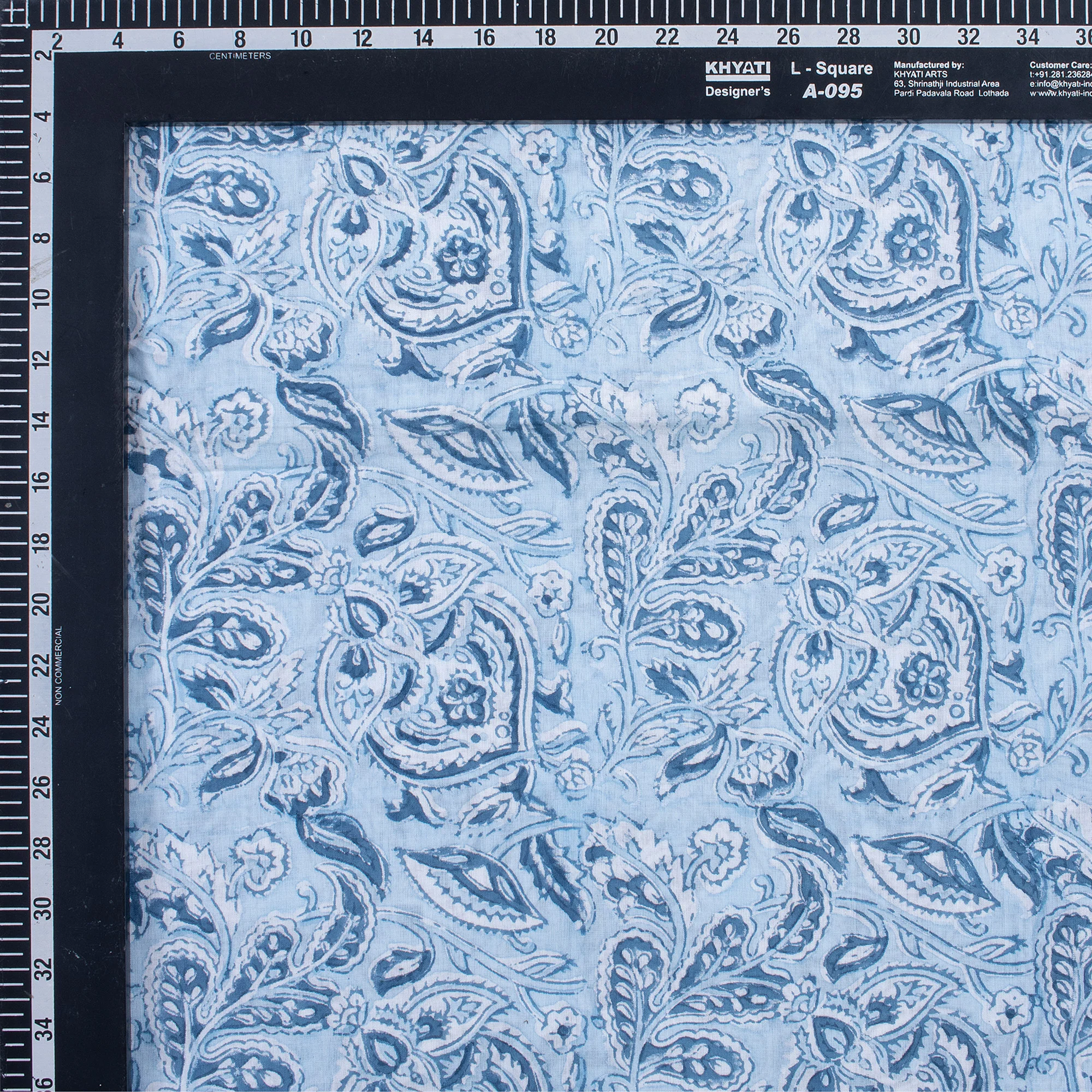 Floral Block Printed Cotton Fabric - Image 2