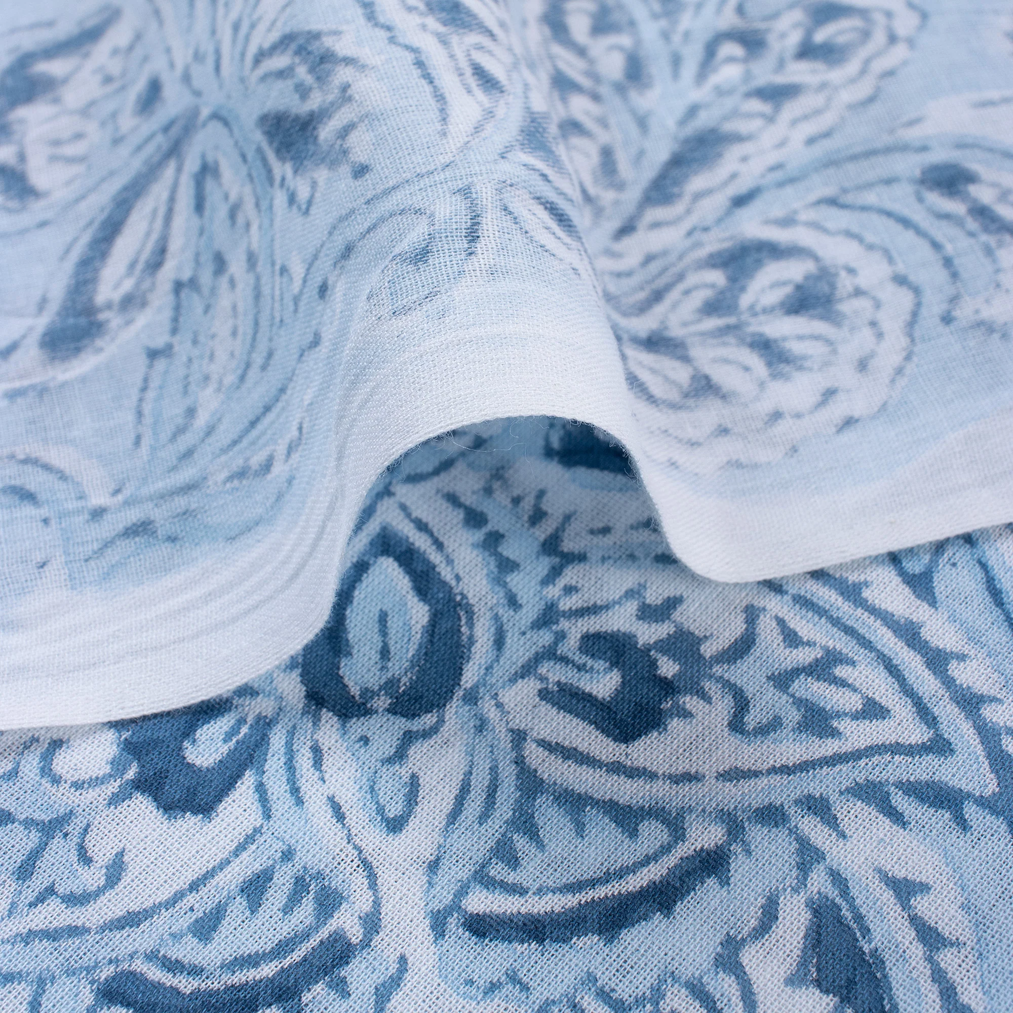 Floral Block Printed Cotton Fabric - Image 3