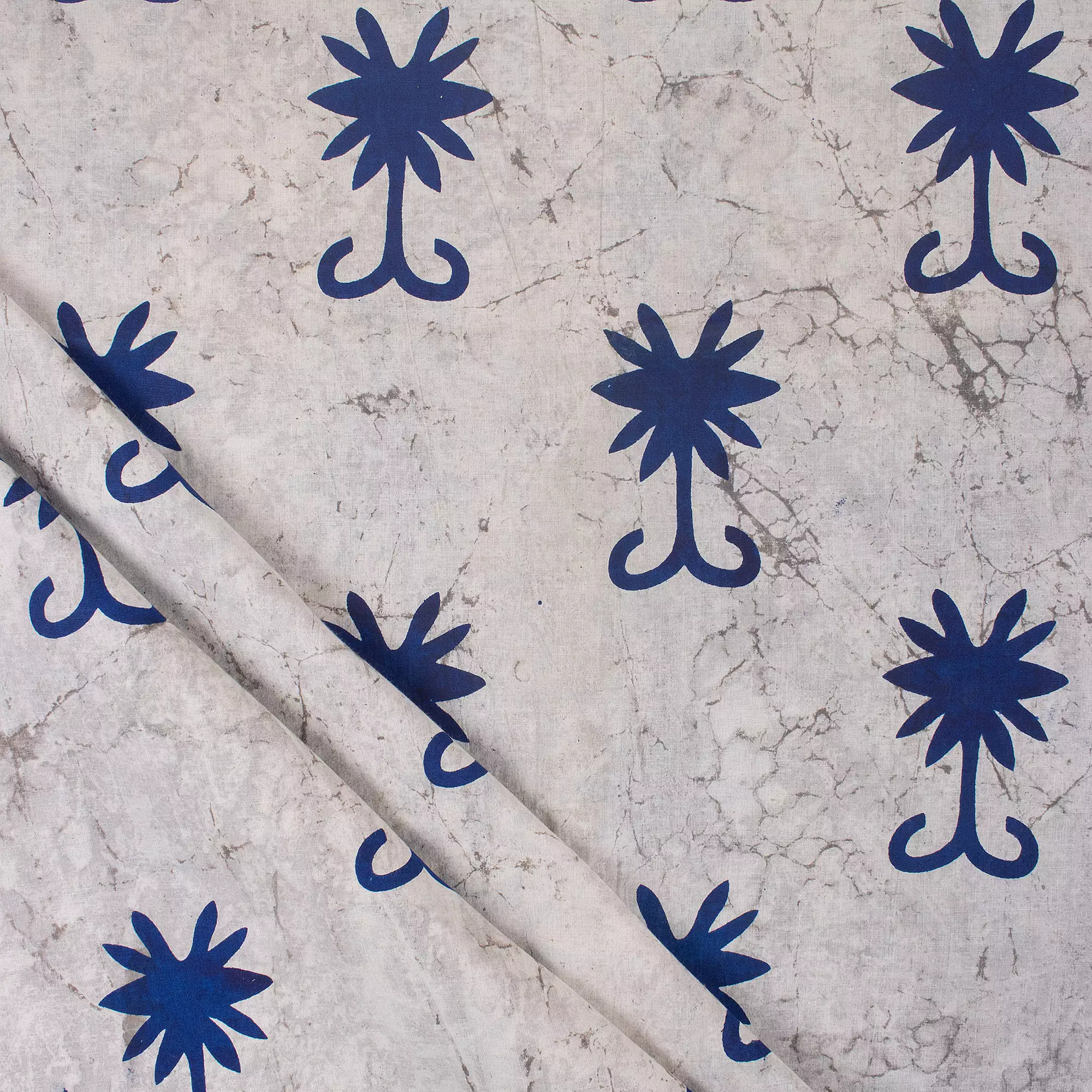 Floral Block Printed Kashish Fabric for Clothing