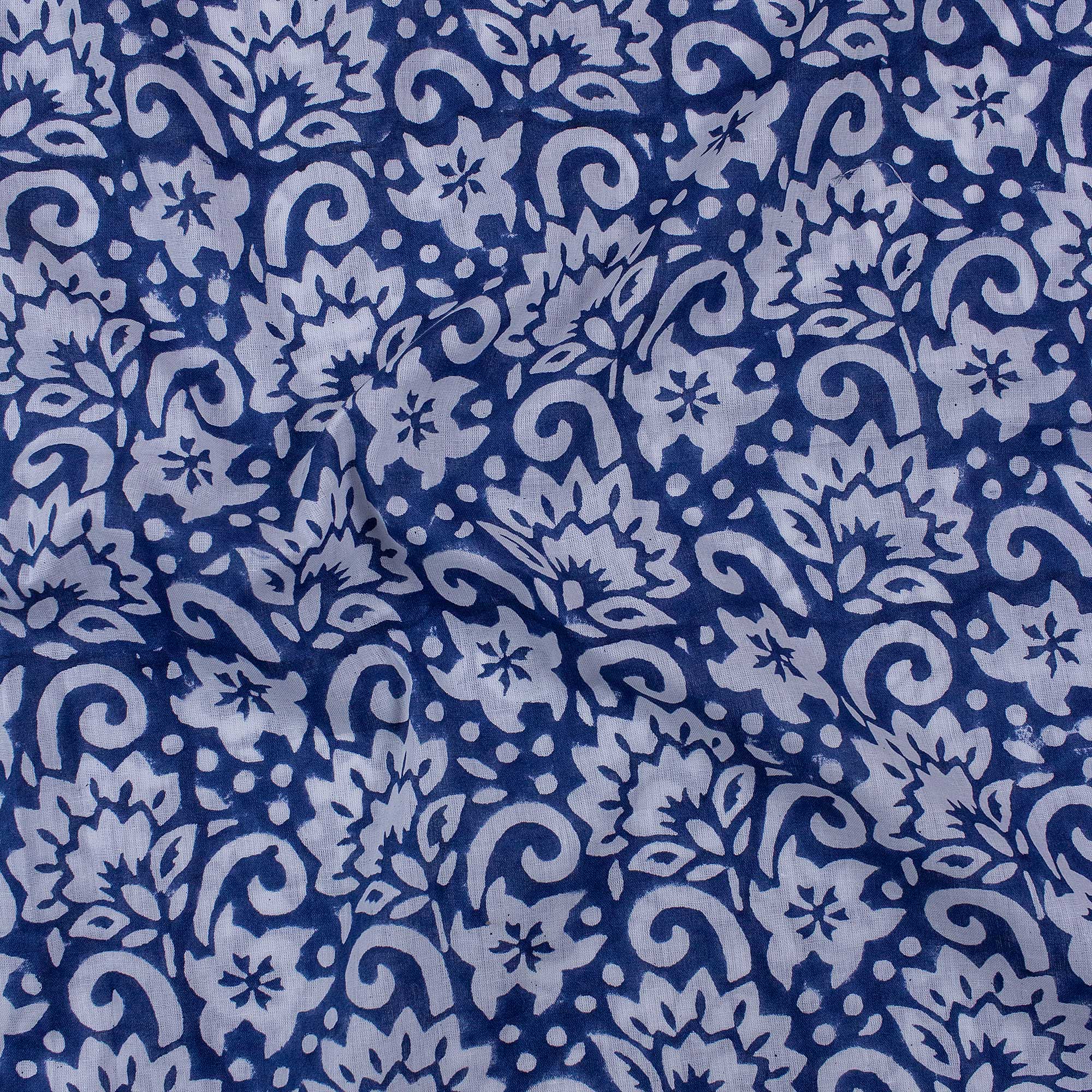 Eco Friendly Indian Hand Block Floral Printed Cotton Fabric - Image 3