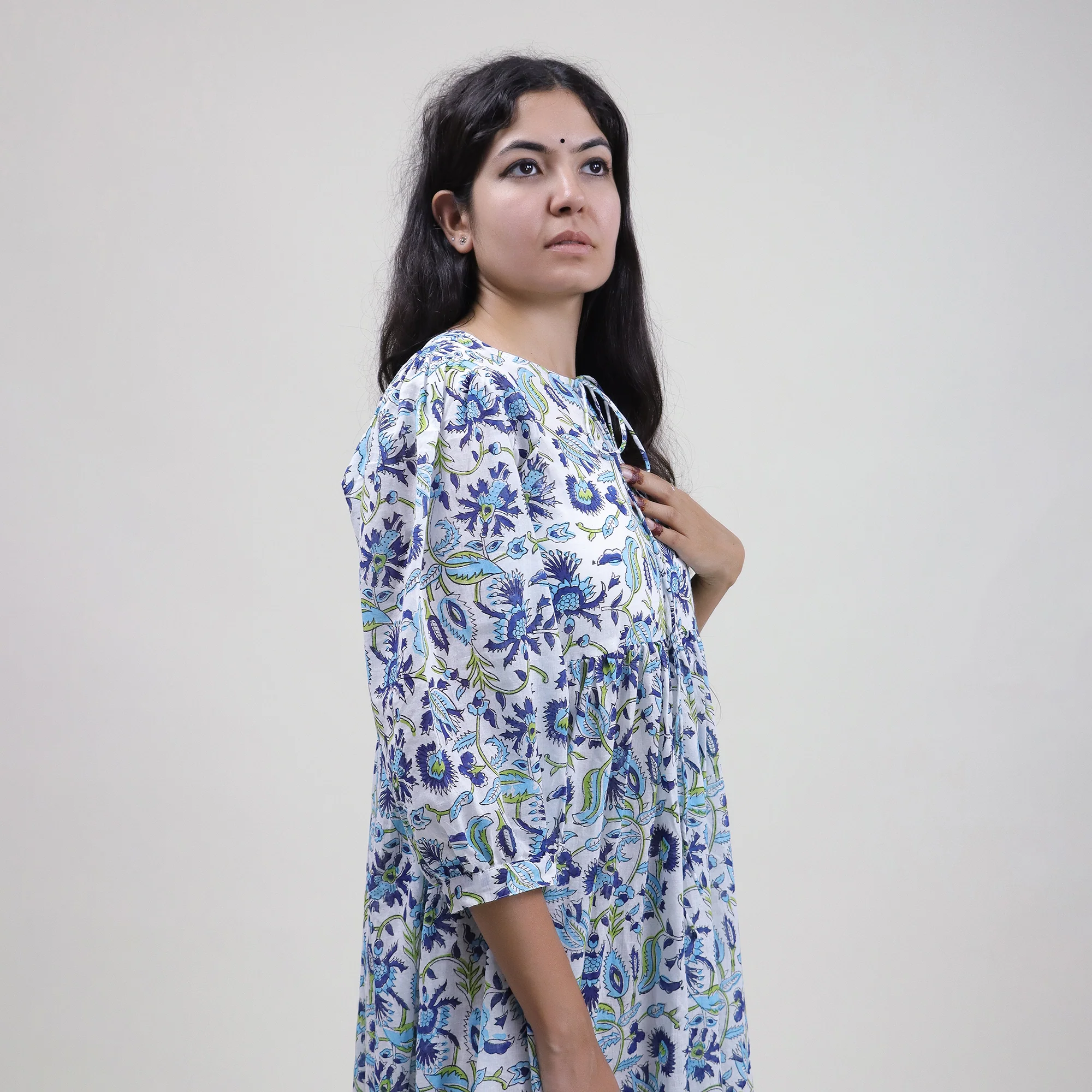 Floral Cotton Midi Dress For Summer - Image 4