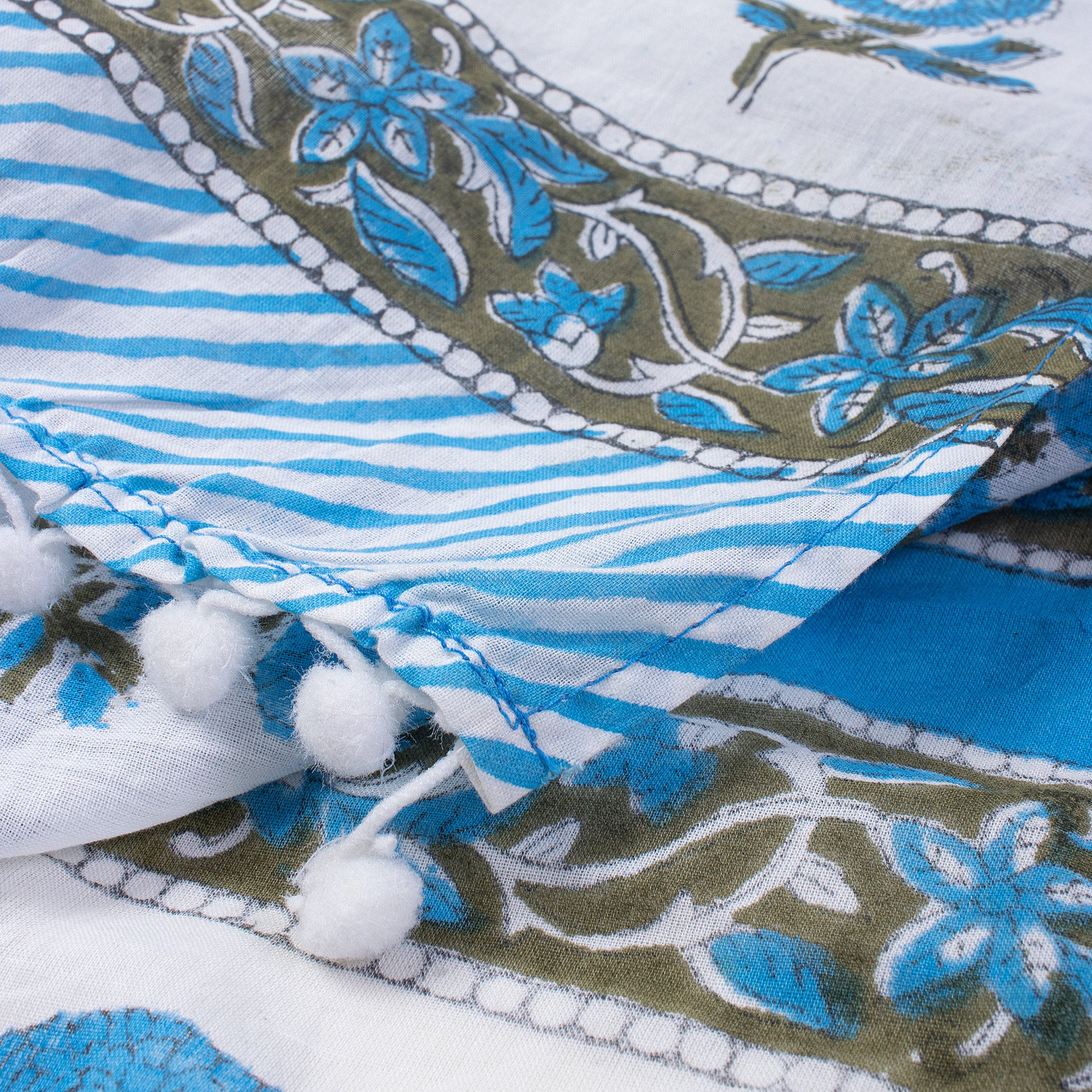 Floral Hand Block Printed Cotton Sarong For Women - Image 7