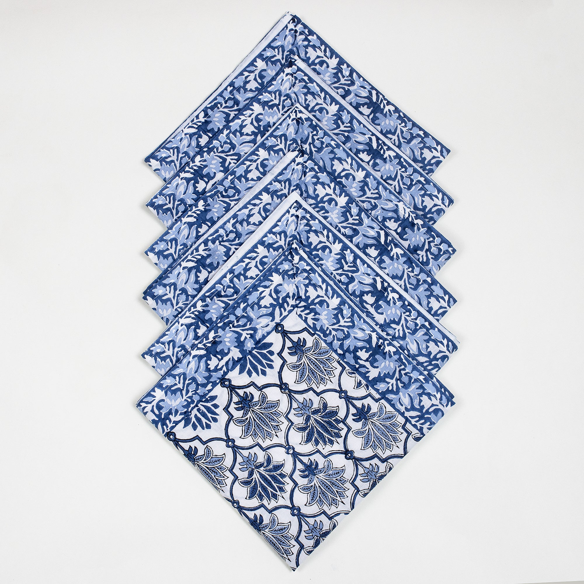 Floral Hand Block Printed Cotton Table Napkin