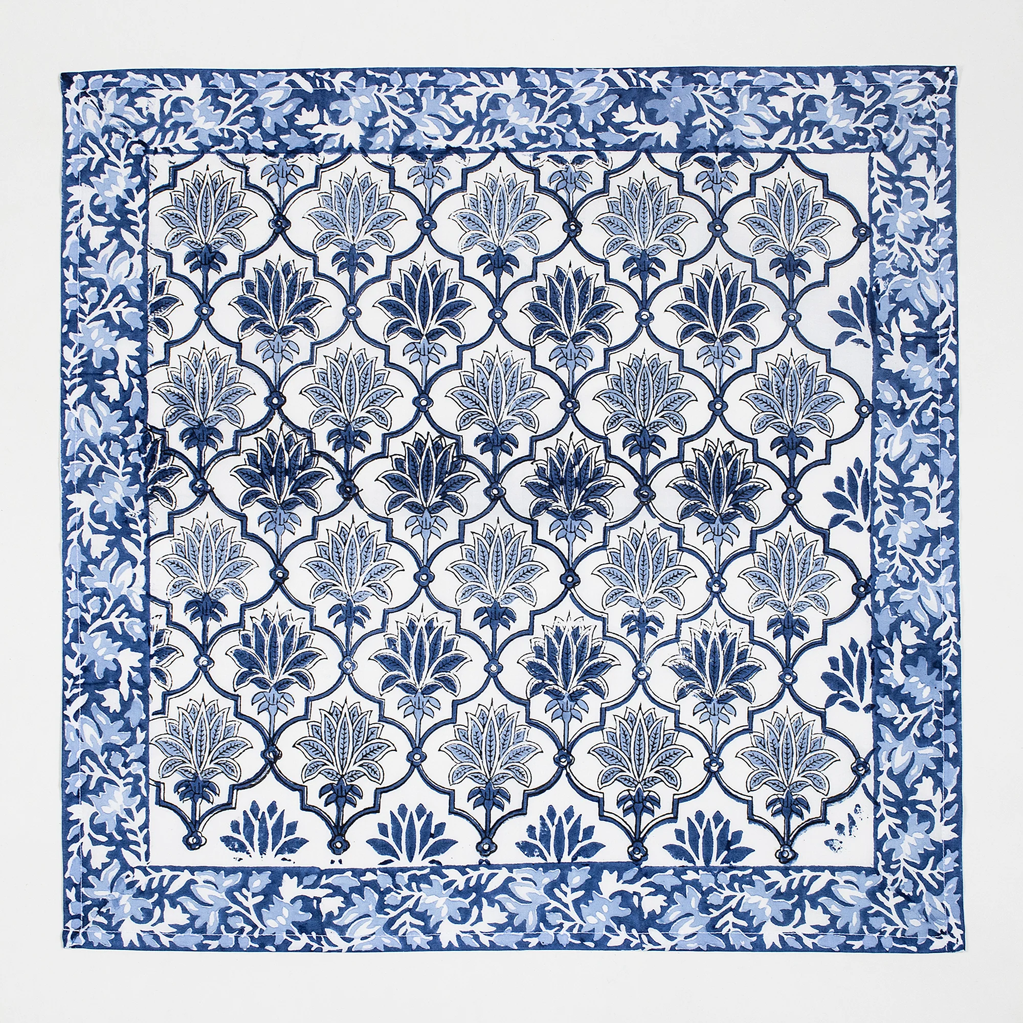 Floral Hand Block Printed Cotton Table Napkin - Image 3