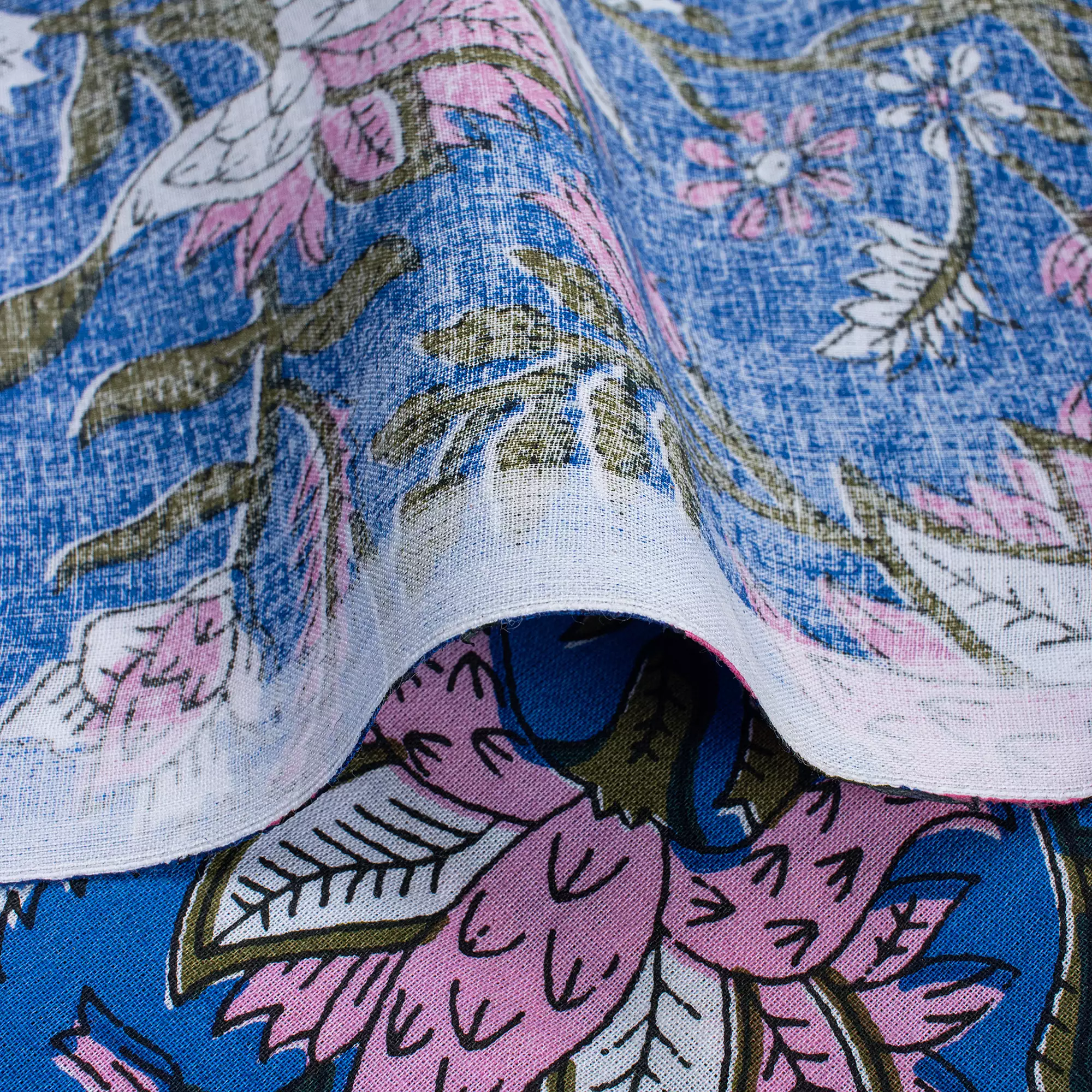 Floral Hand Block Printed Fabric for Women - Image 2