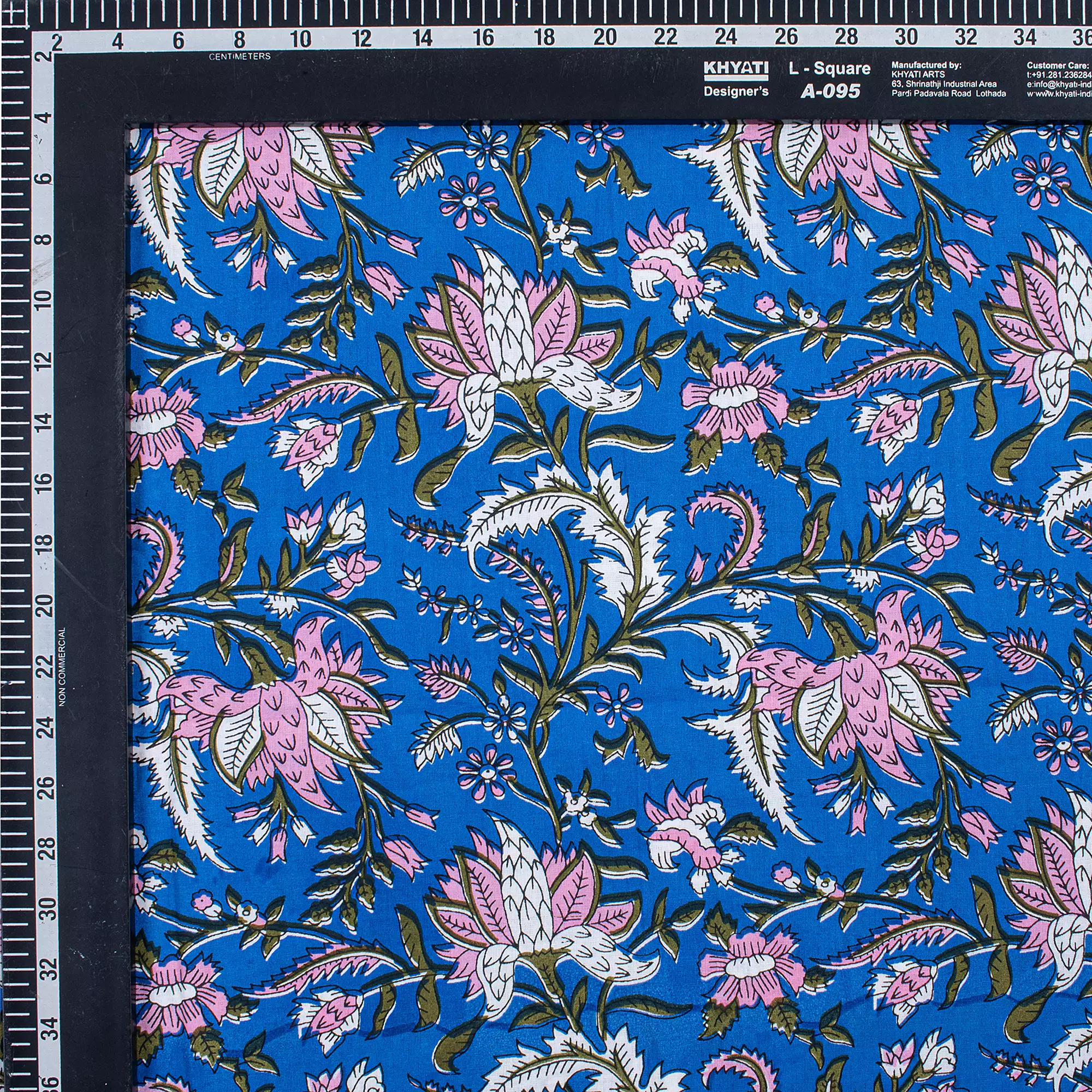 Floral Hand Block Printed Fabric for Women - Image 3