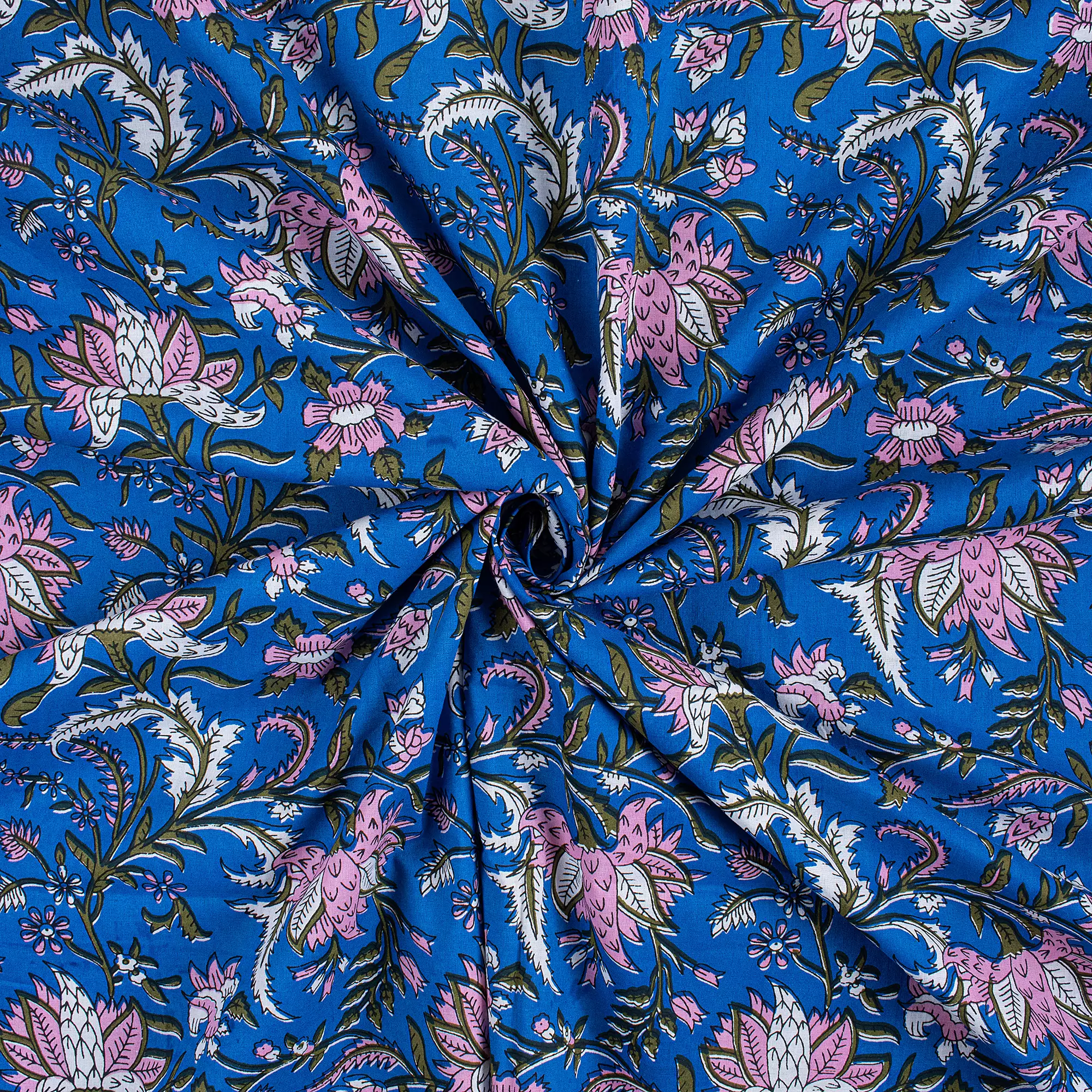 Floral Hand Block Printed Fabric for Women - Image 4