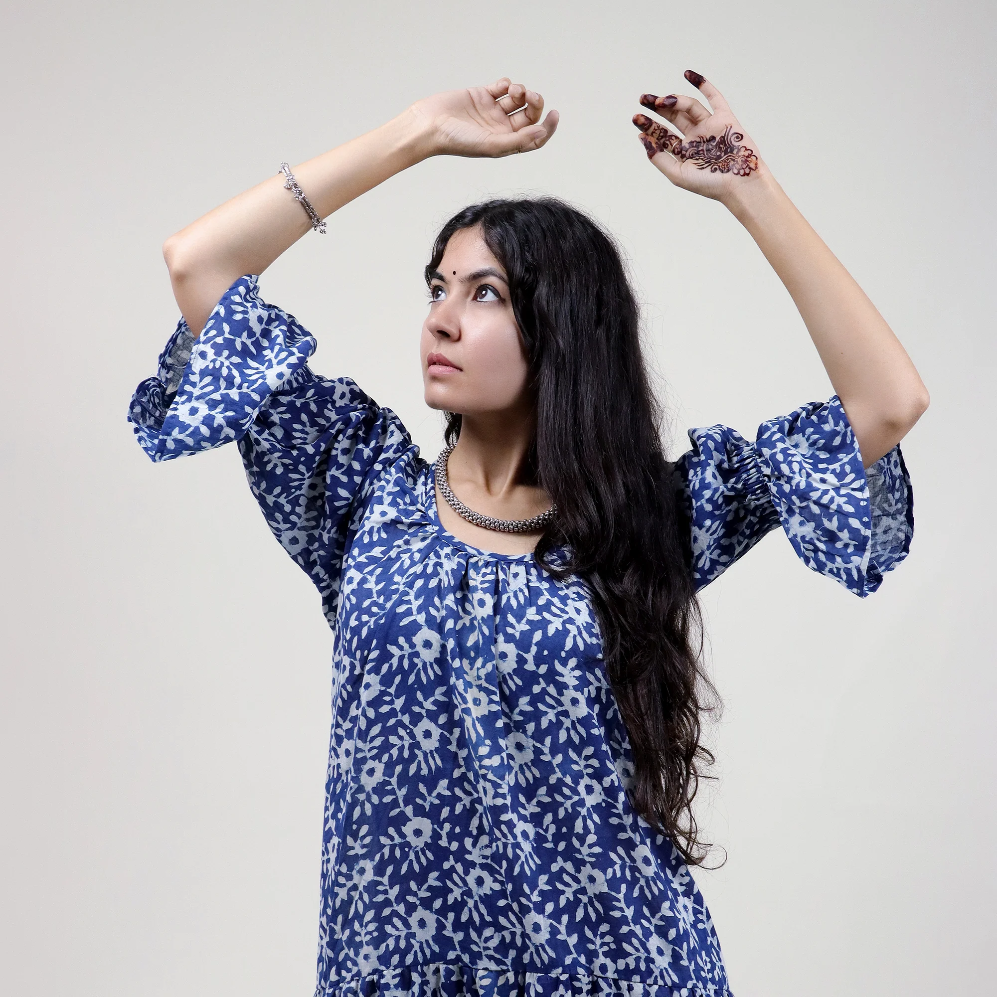 Floral Indian Casual Midi Dress for women - Image 6