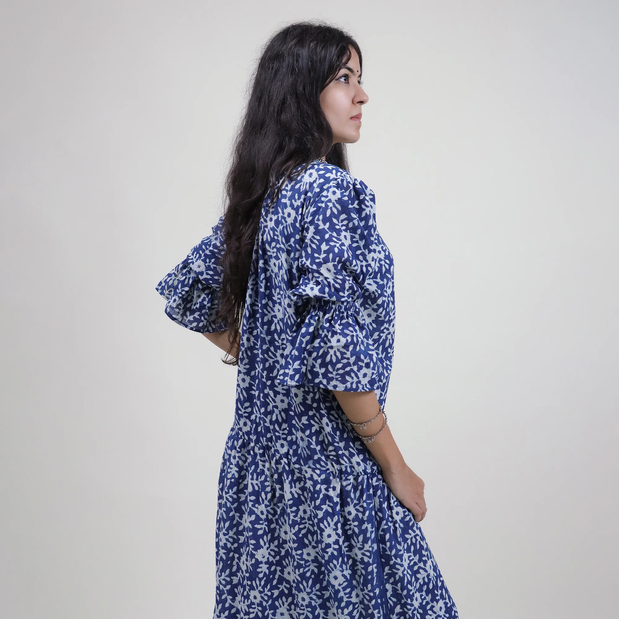 Floral Indian Casual Midi Dress for women - Image 7