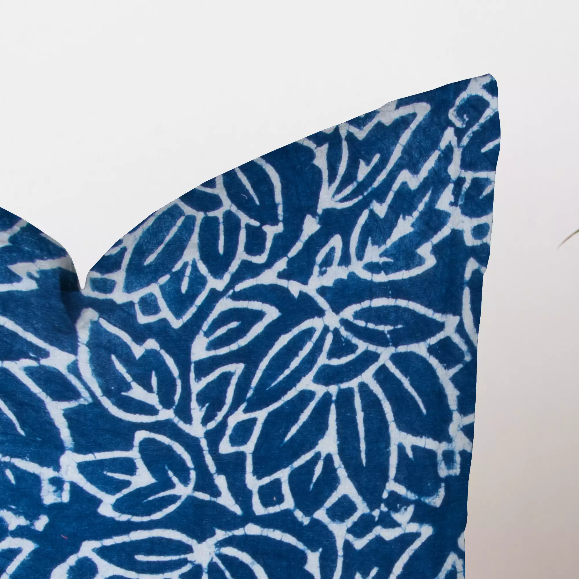 Blue Floral Printed Cotton Cushion Cover - Image 3