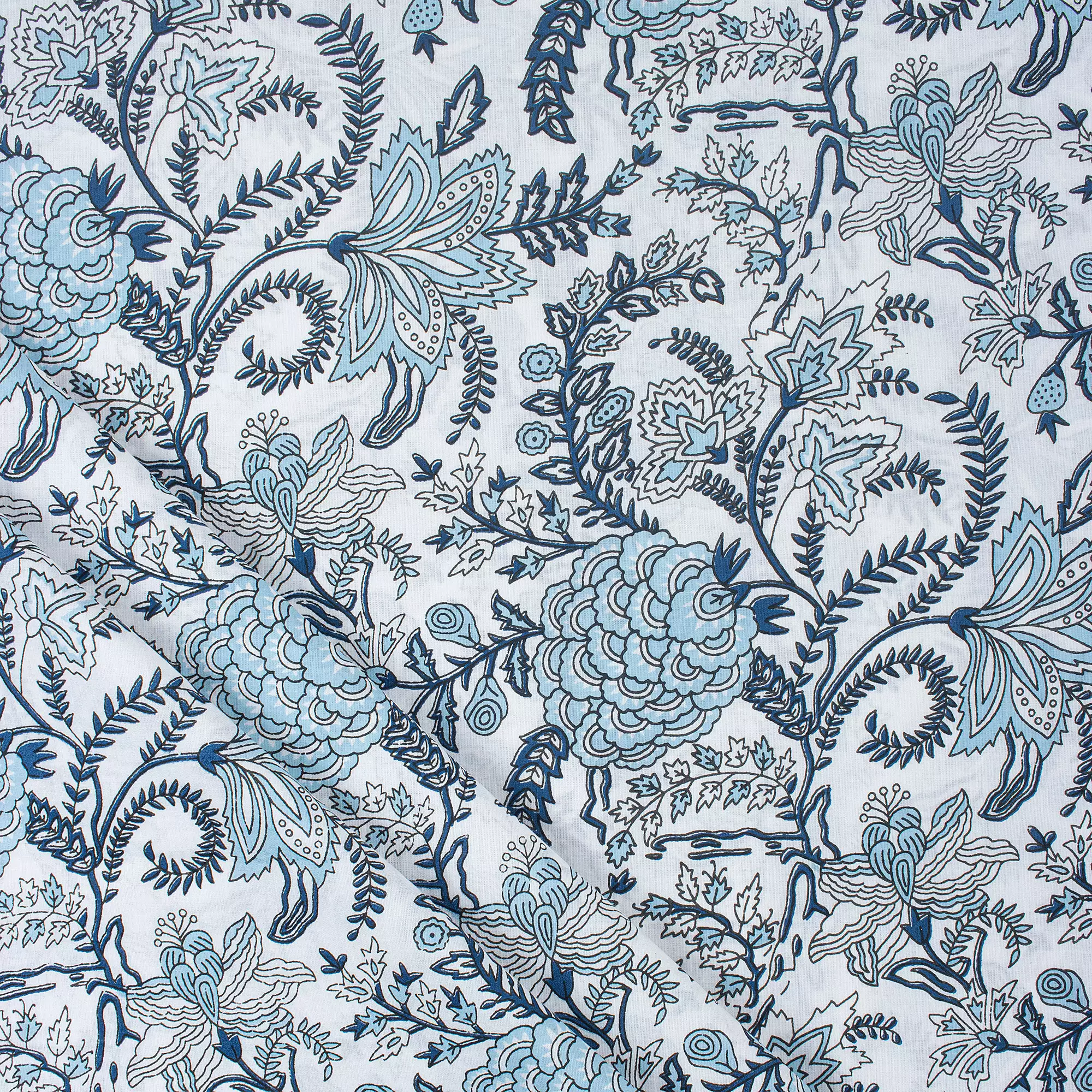 Floral Printed Organic Cotton Running Fabric