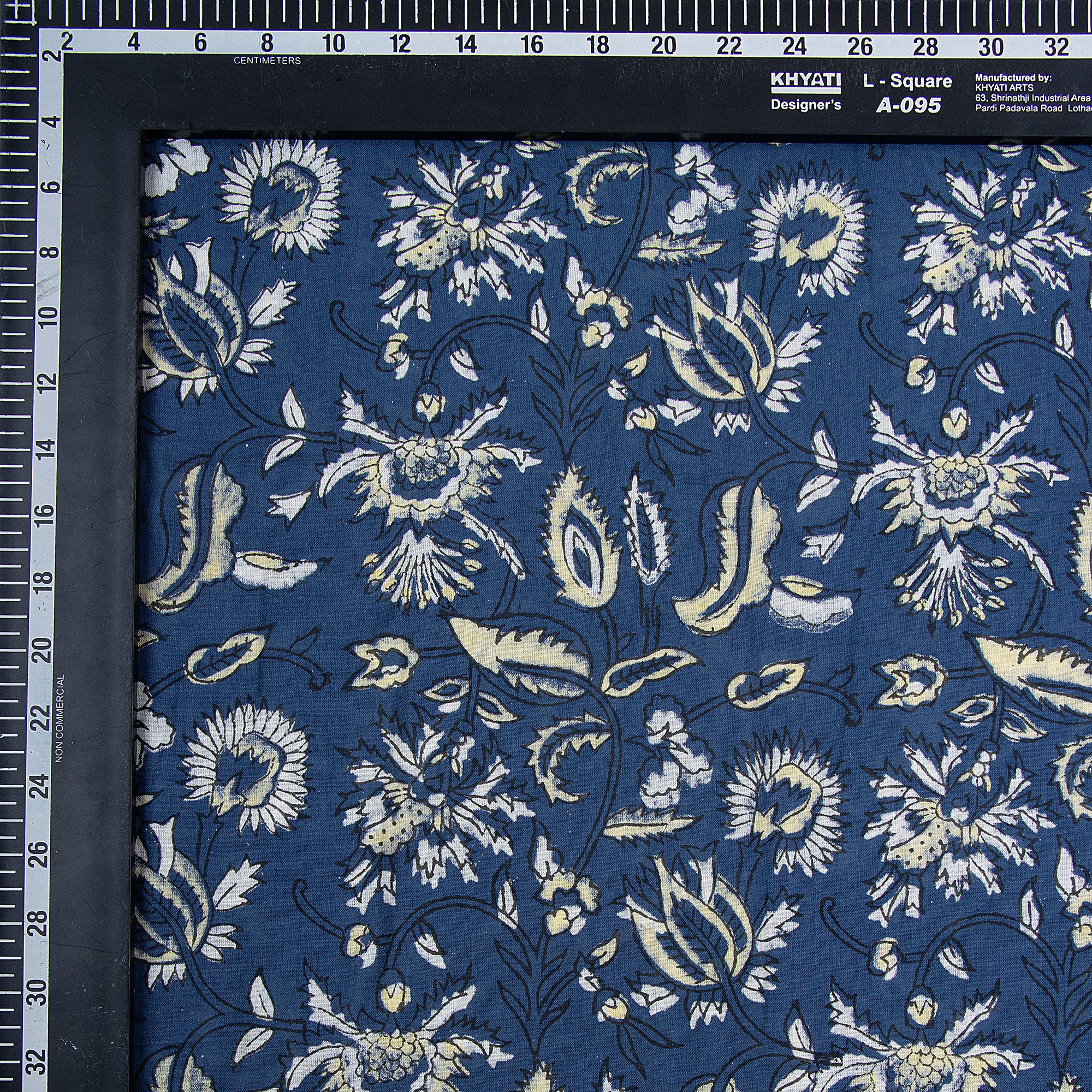 Floral Pure Cotton Hand Block Print Dabu Fabric - Image 4