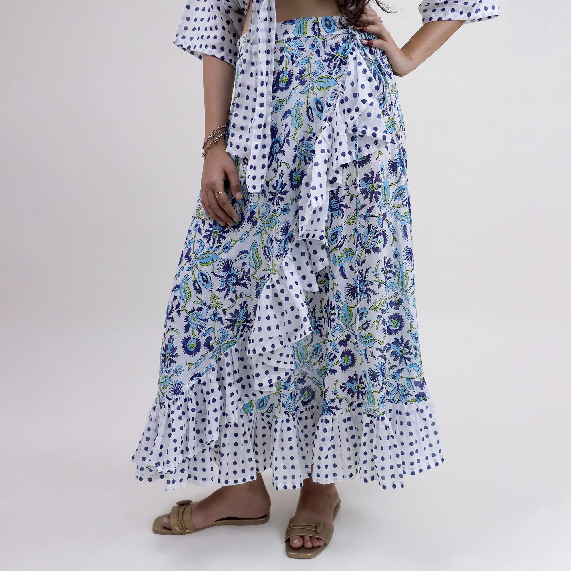 Floral Stylish Cotton Midi Dress For Women's - Image 3