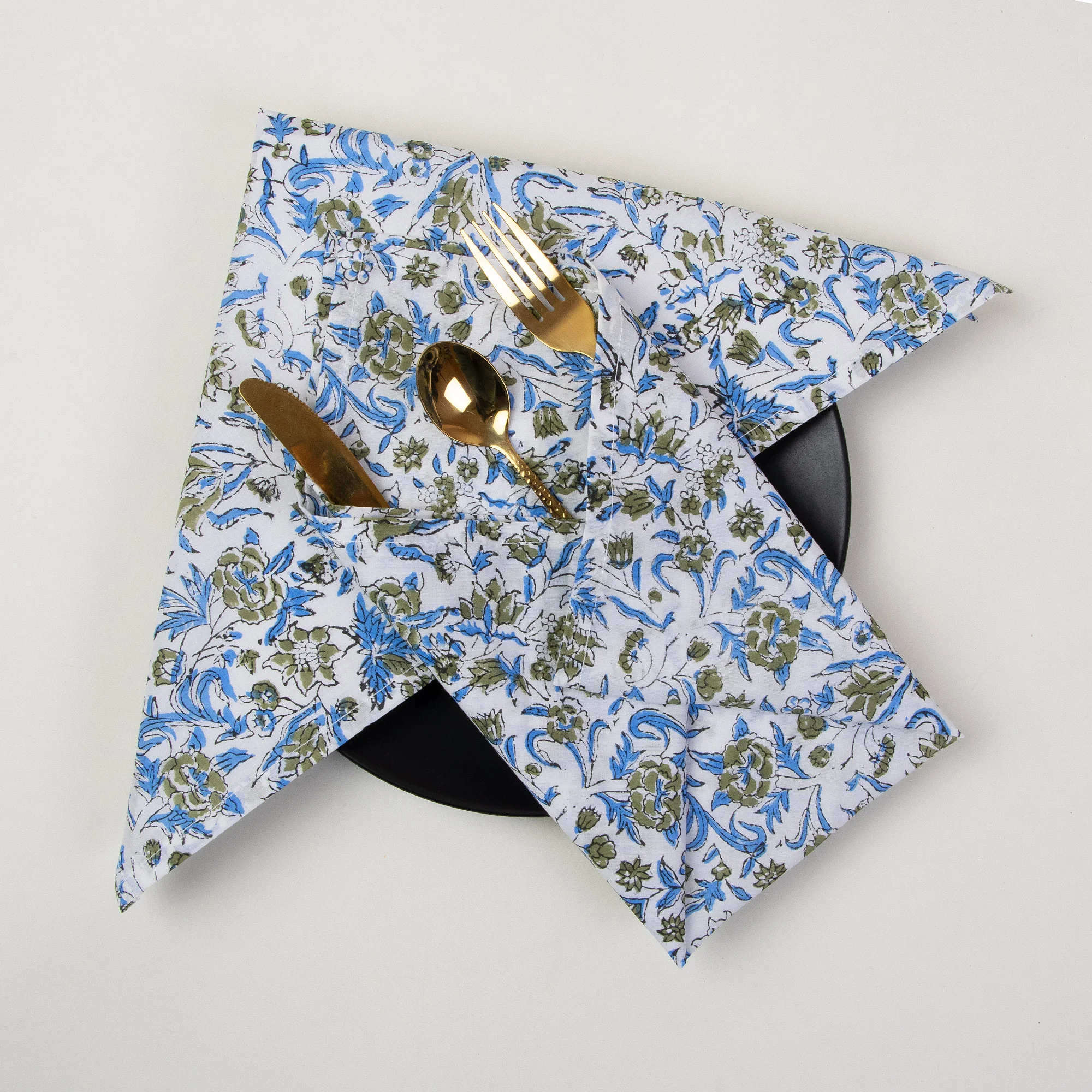 Hand Block Printed Cotton Napkins Cloth - Image 2