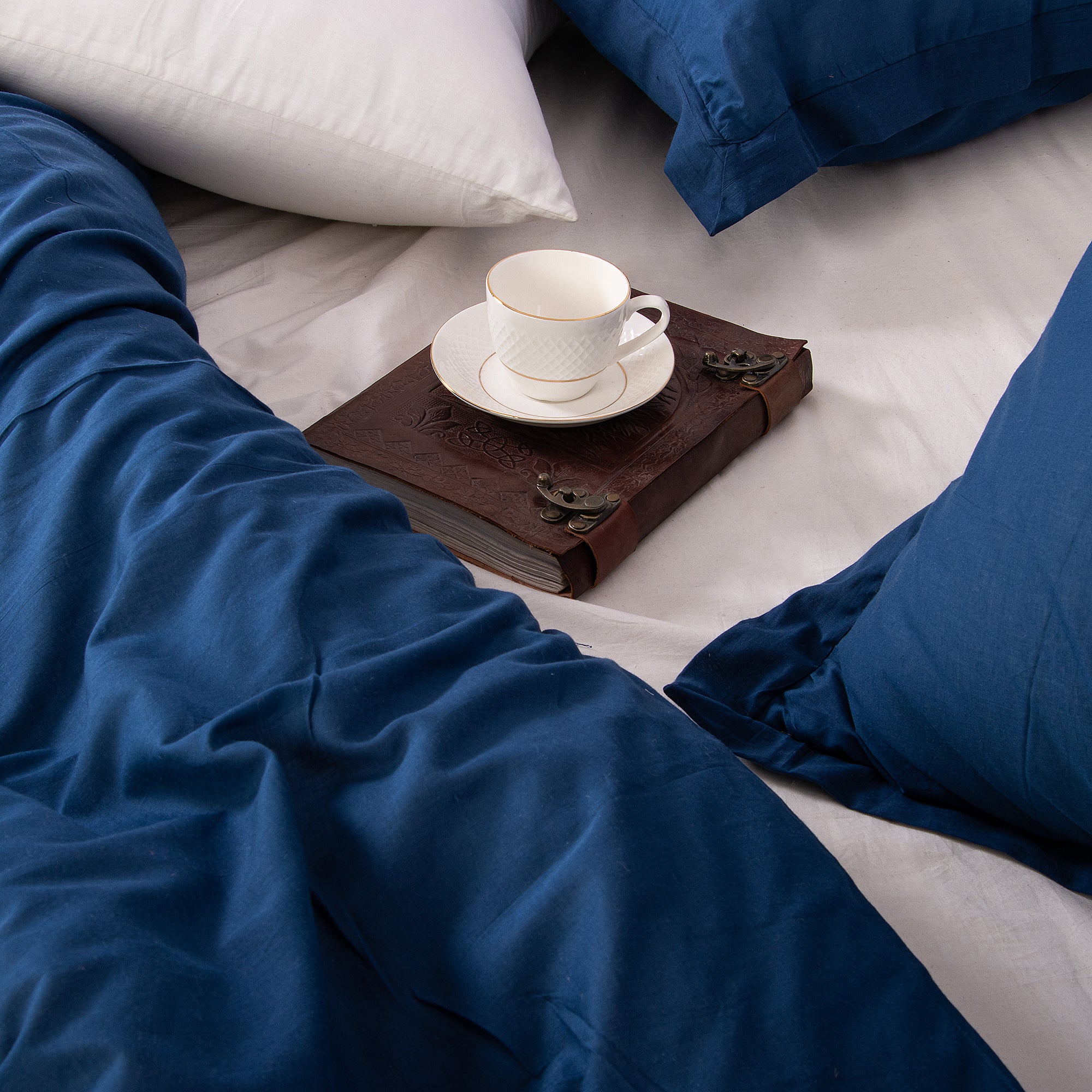 Solid Hand Blocked Cotton Duvet Covers - Image 5