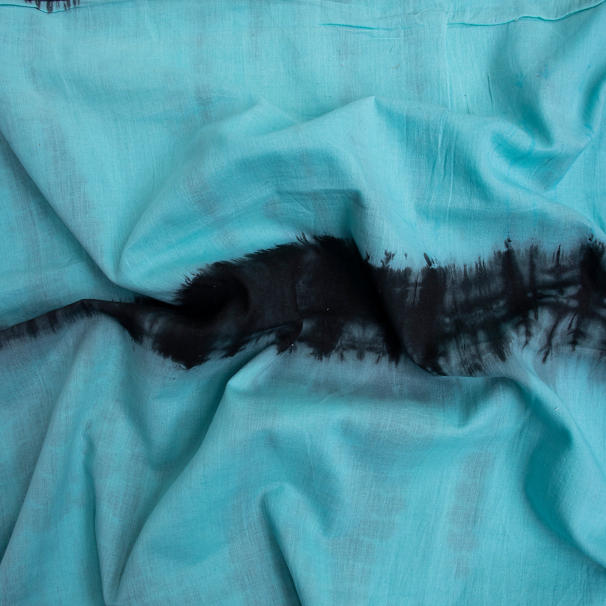 Tie Dye Blue Striped Indian Handmade Cotton Summer Dress Fabrics - Image 2