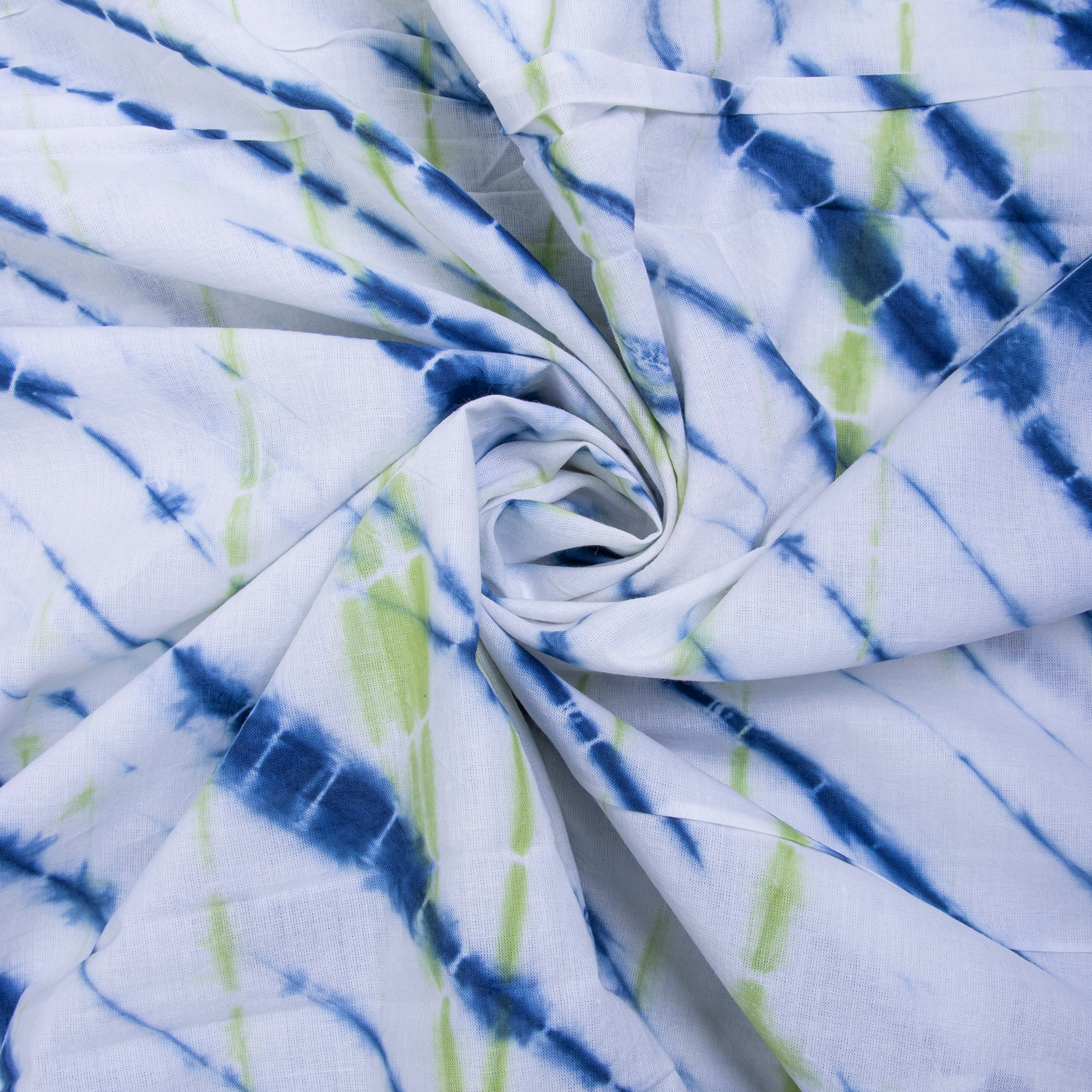 Shibori Blue Handmade Pure Cotton Running Tie Dye Fabrics - Image 3