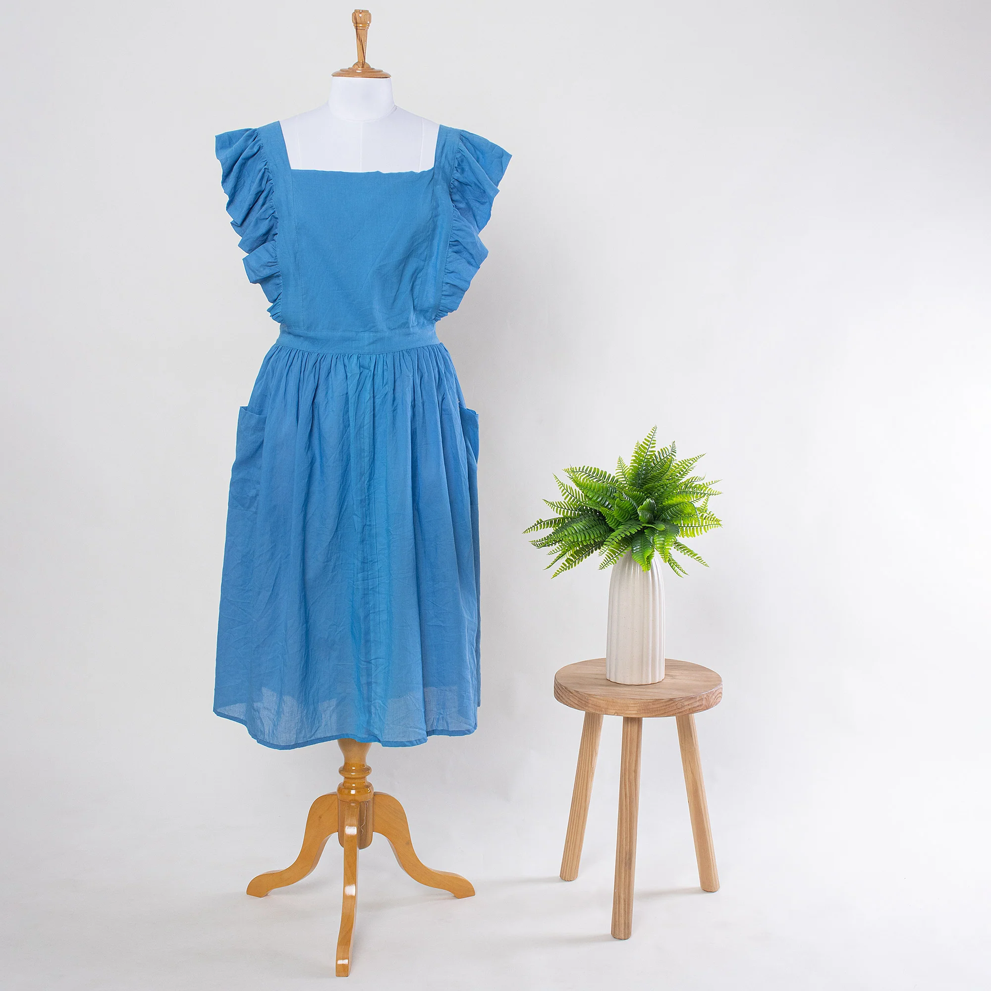 Natural Dyed Solid Women's Cotton Handmade Chef Aprons