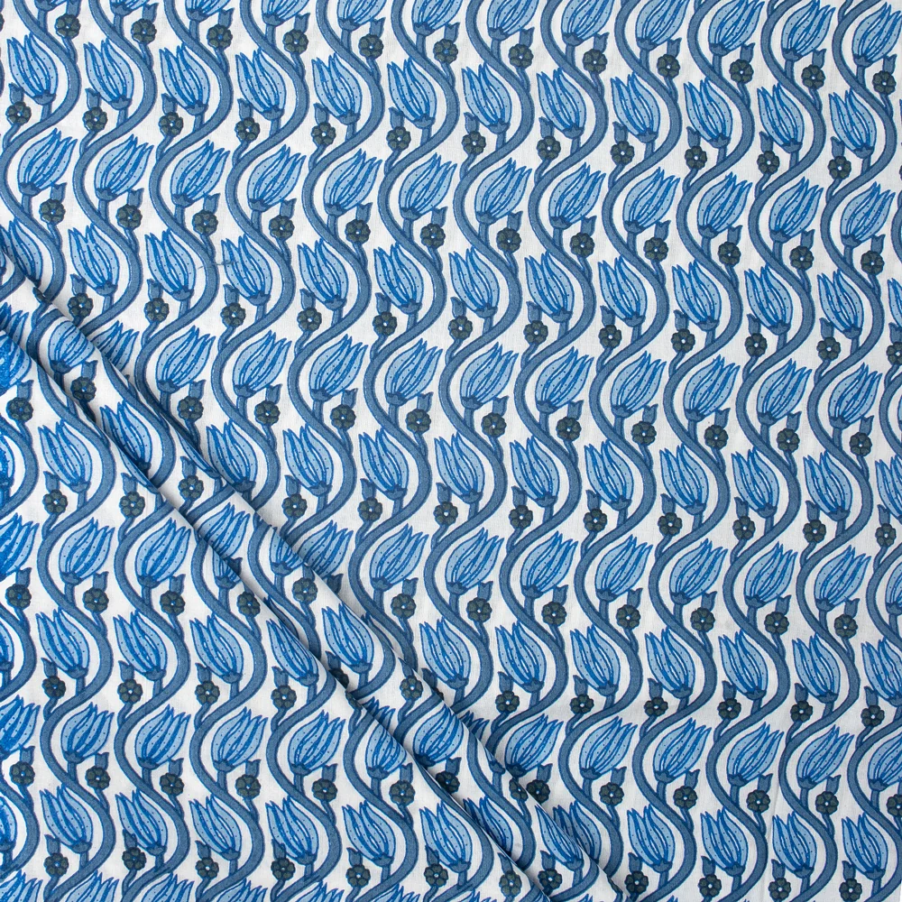 Leaf Hand Block Printed Cotton Fabric