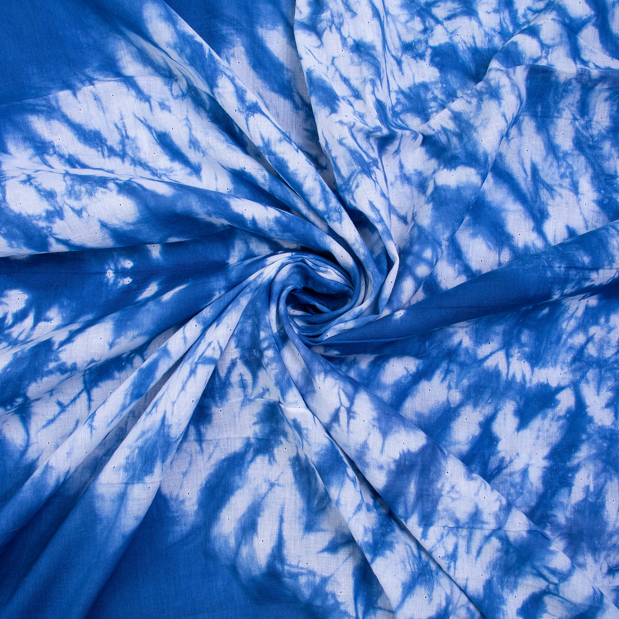 Light weighted Blue Natural Tie Dye Cotton Fabrics - Image 3