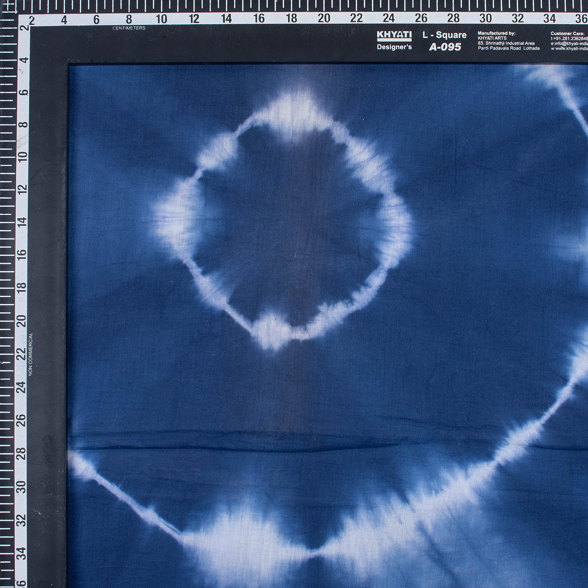 Blue Natural Tie Dye Cotton Shibori Fabric - Image 3