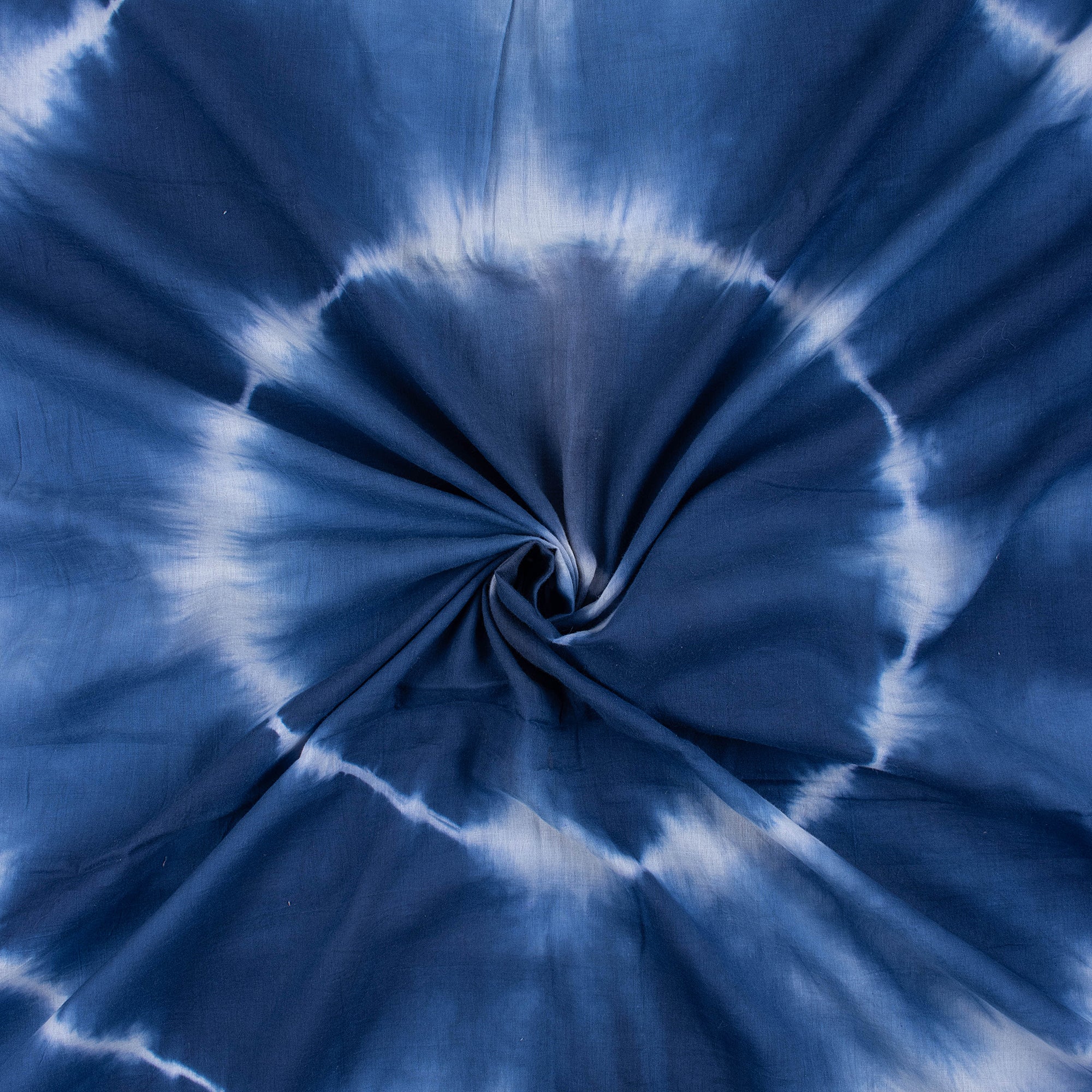 Blue Natural Tie Dye Cotton Shibori Fabric - Image 4