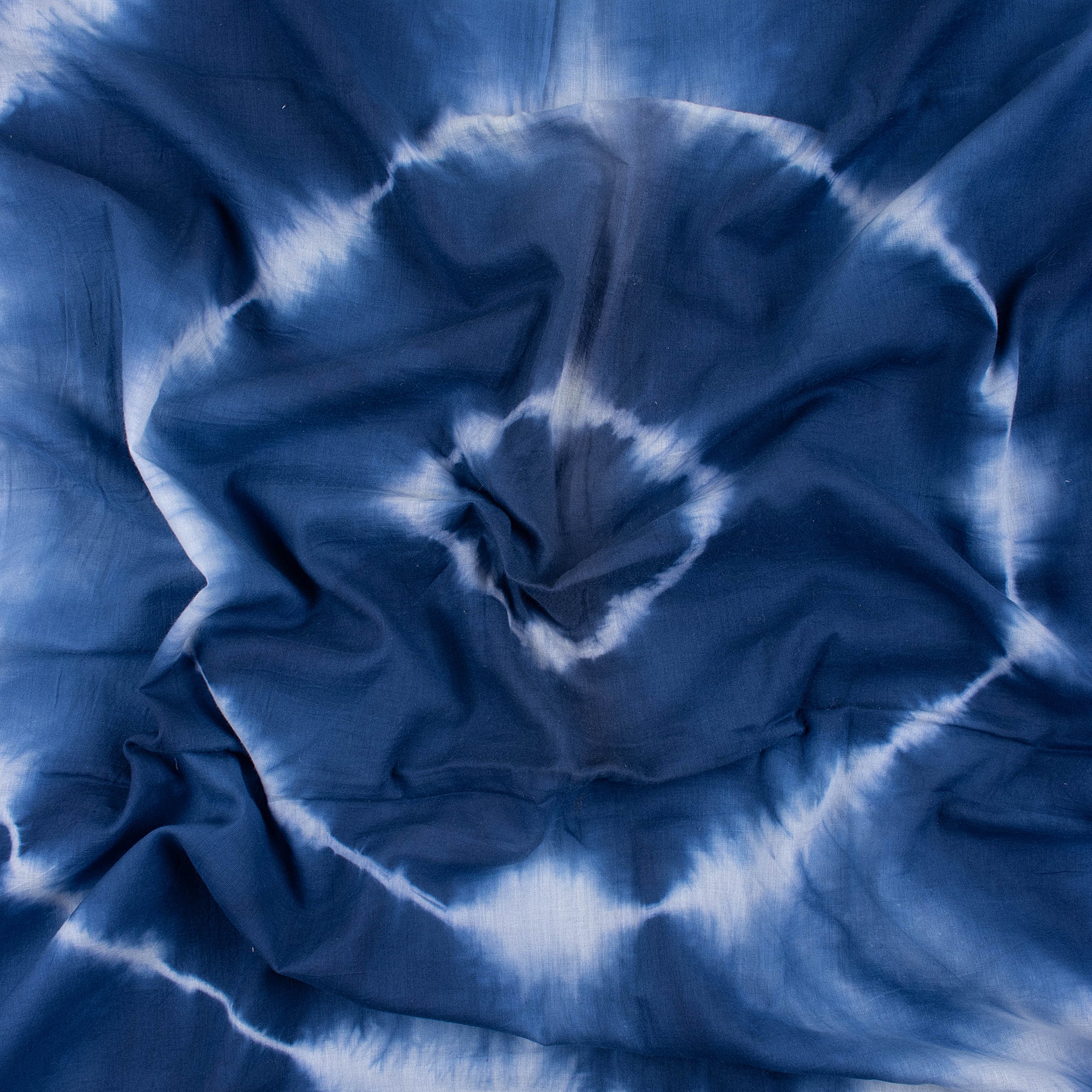 Blue Natural Tie Dye Cotton Shibori Fabric - Image 5