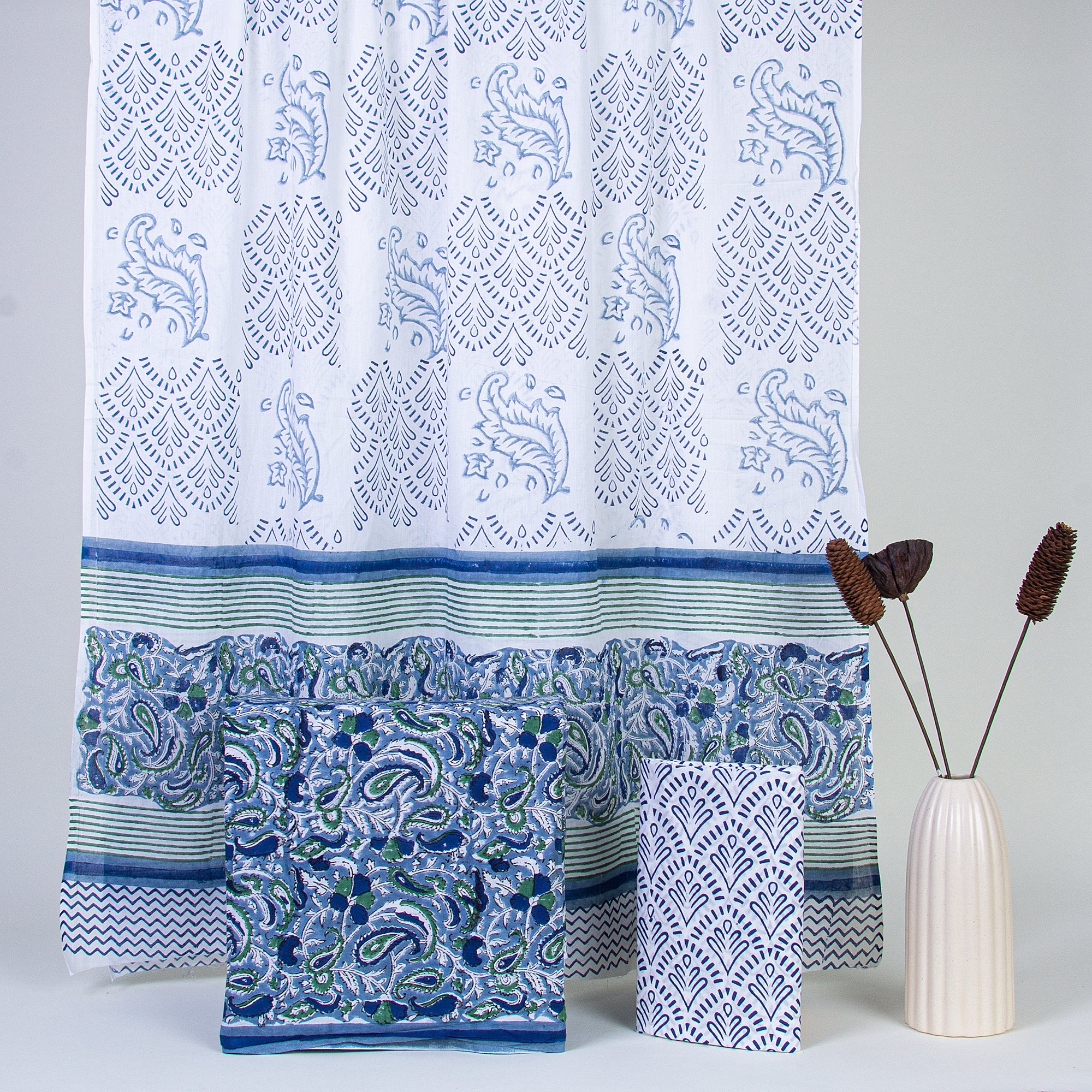 Paisley Print light weight hand block print cotton Suit Set 3pc