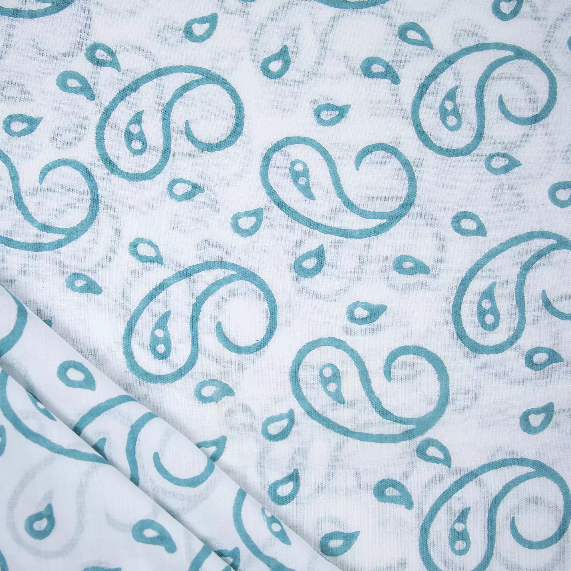 Paisley Hand Block Printed Cotton Fabric