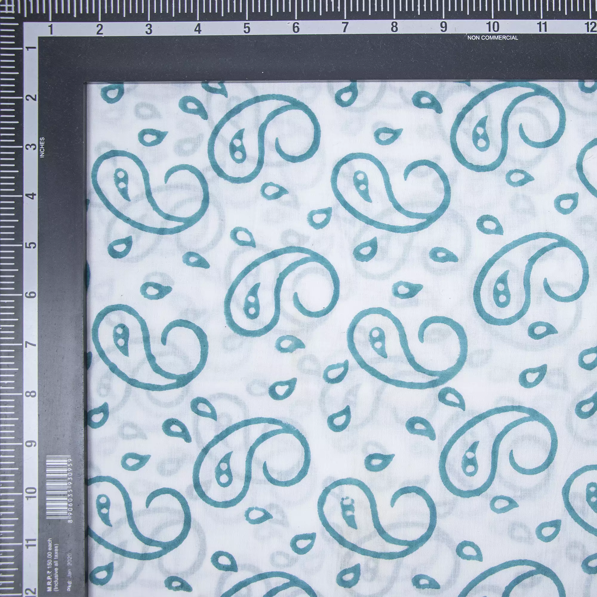 Paisley Hand Block Printed Cotton Fabric - Image 3