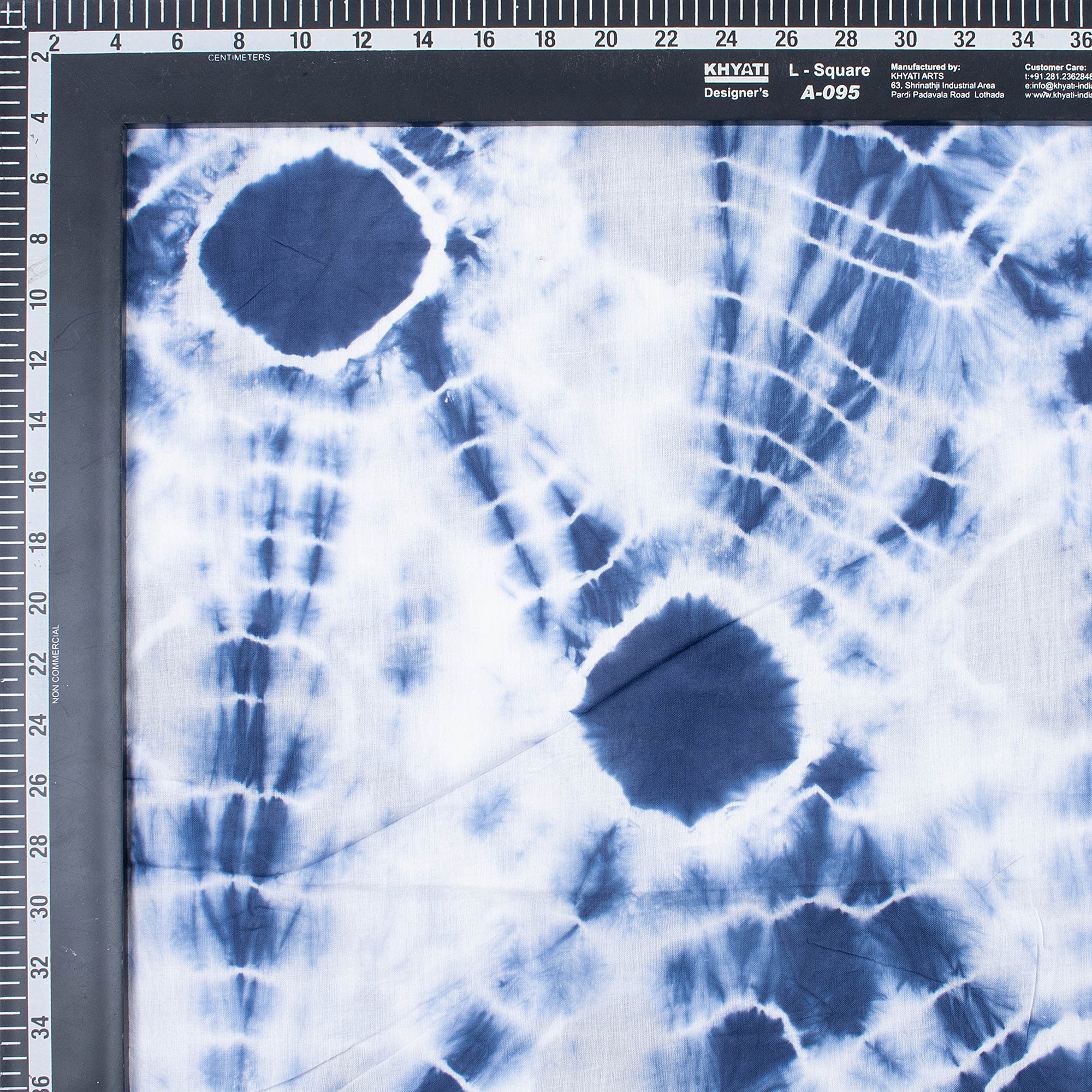 Blue Polkas Dots Tie Dye Shibori Fabric - Image 3