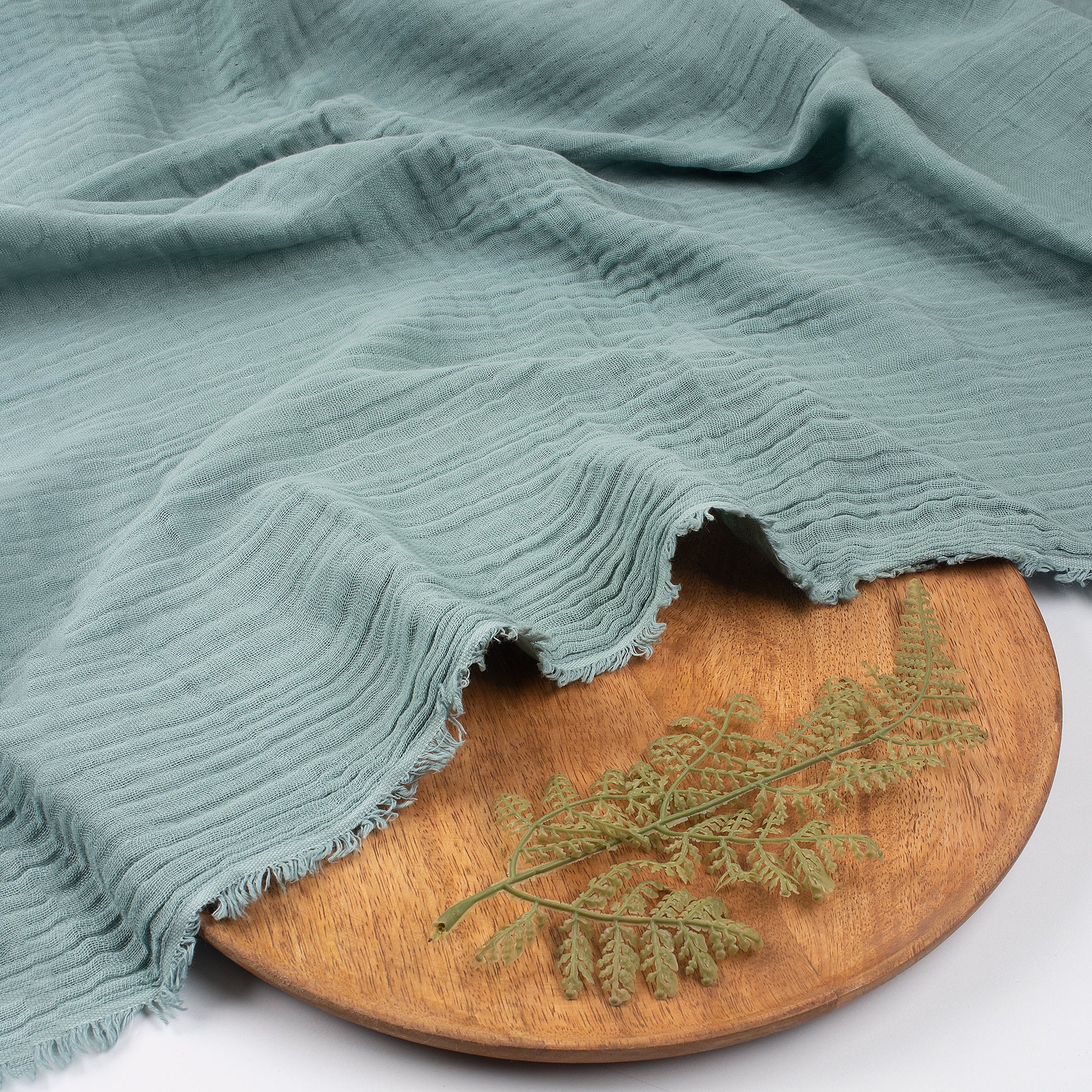Blue Pure Cotton 4 Layered Gauze Fabric - Image 5