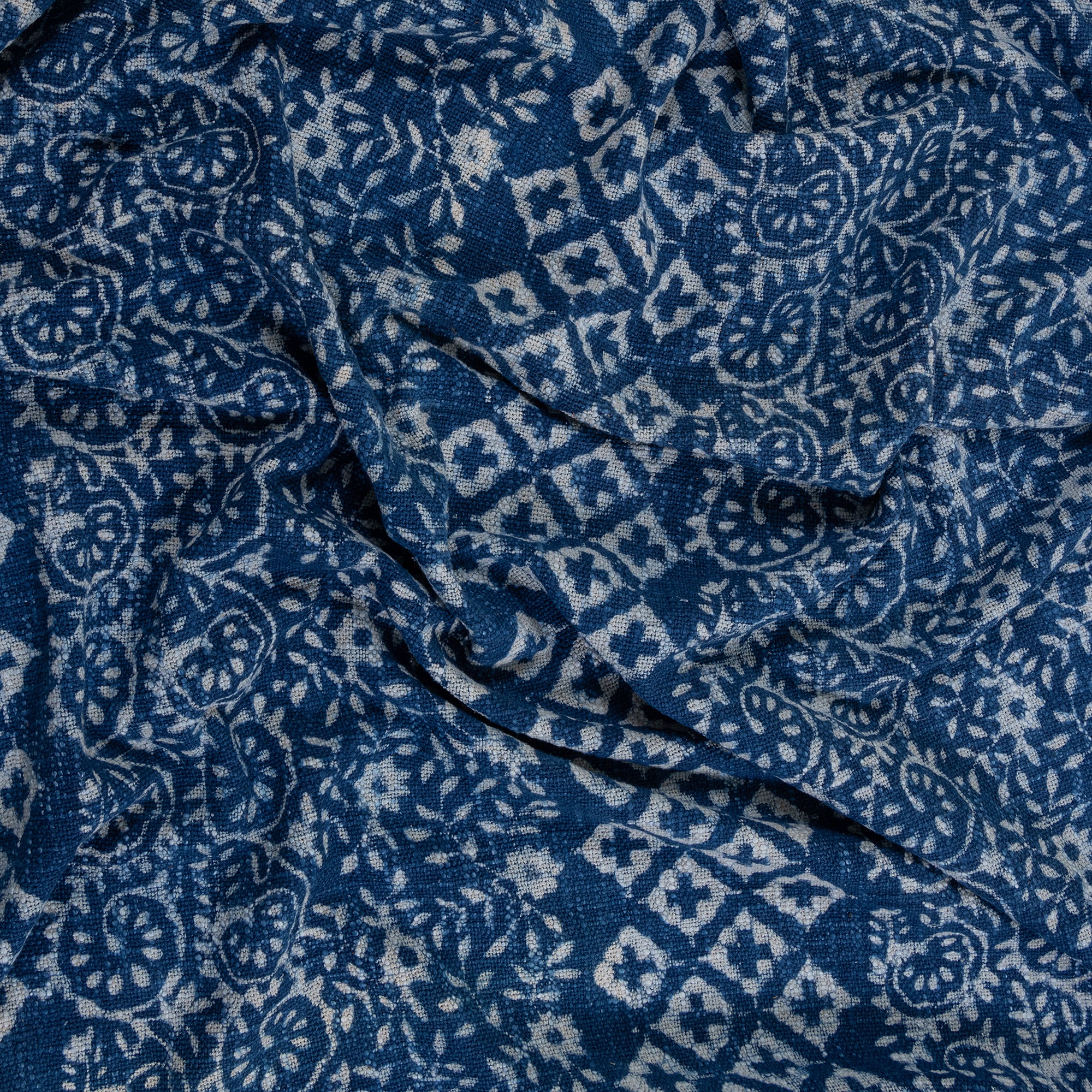 Stylish Handmade Block Printed Blue Sofa Throw Blanket - Image 4