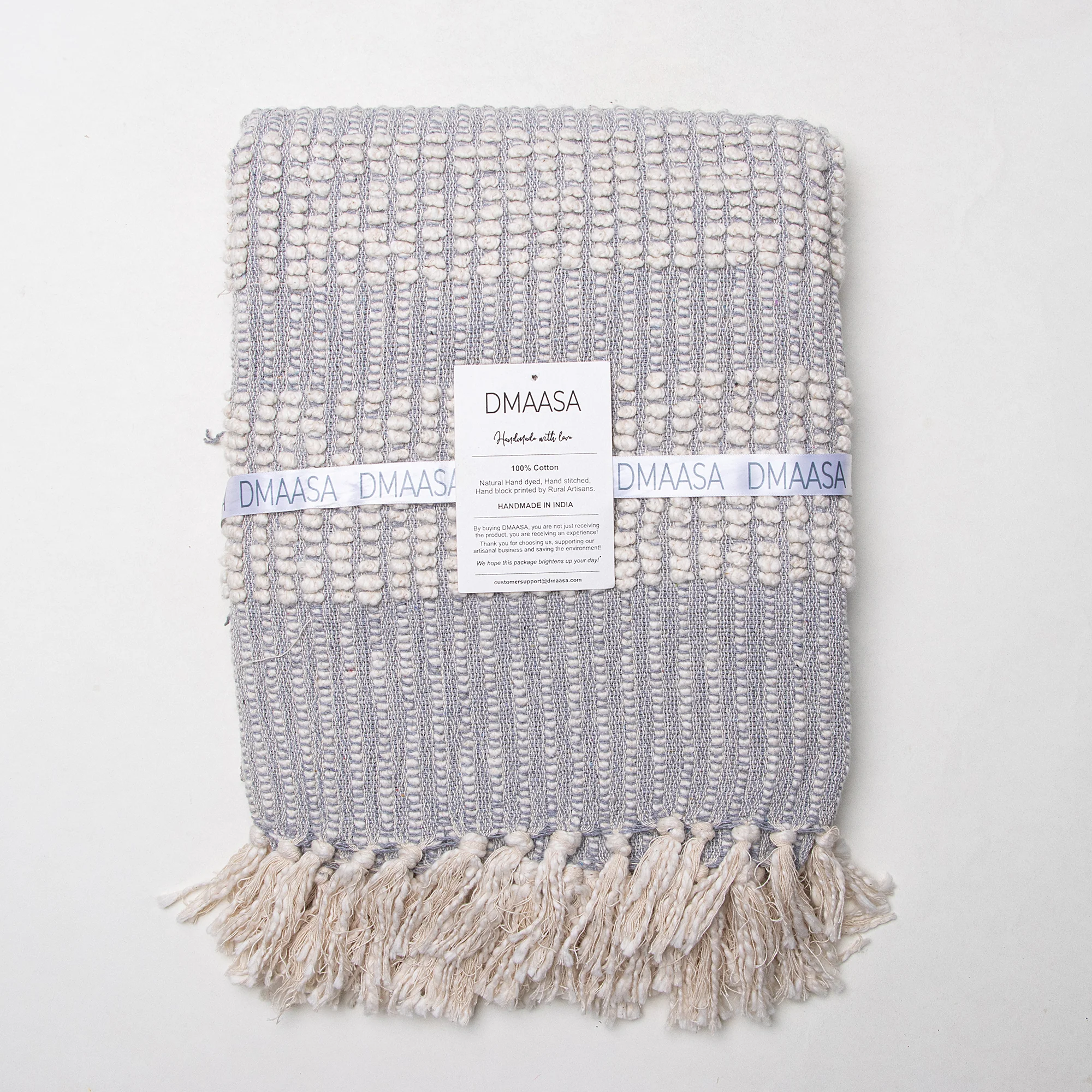 Indian Handmade Woven Cotton Throw Blanket - Image 5