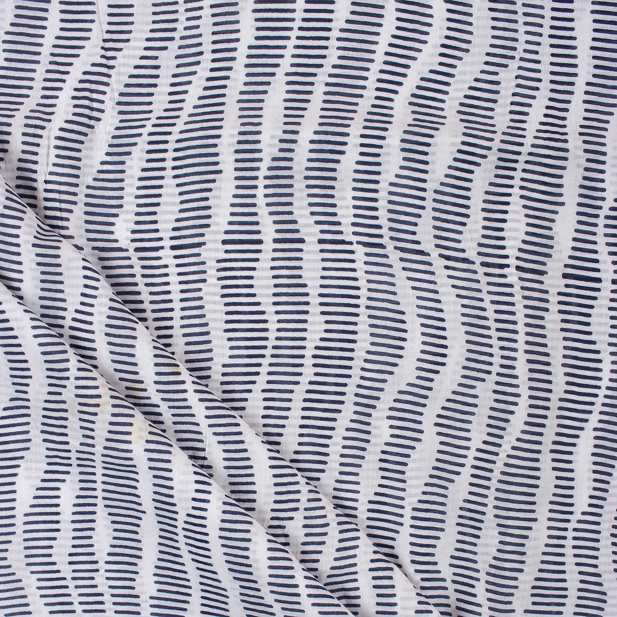 Striped Block Printed Indian Fabric For Kurti