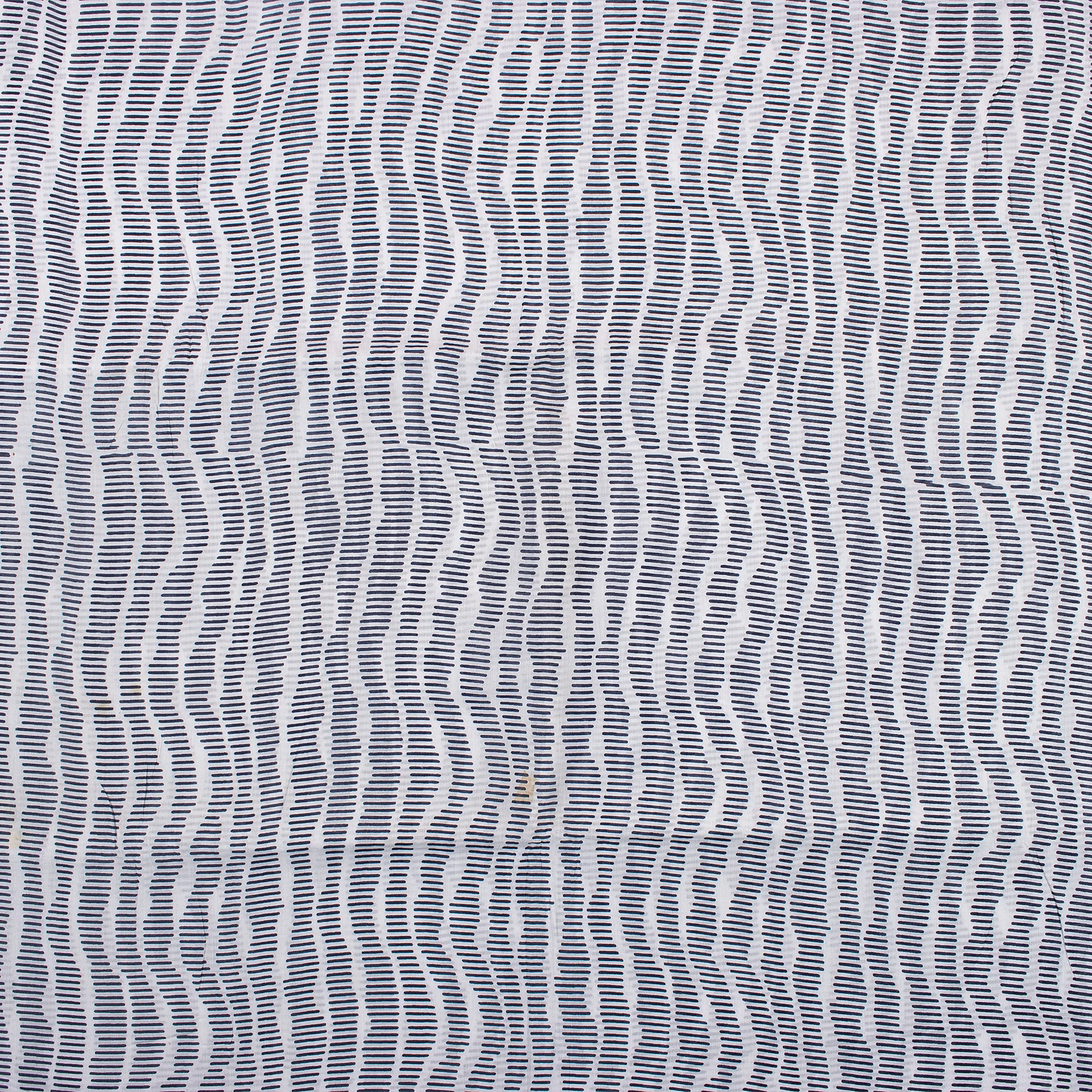Striped Block Printed Indian Fabric For Kurti - Image 2