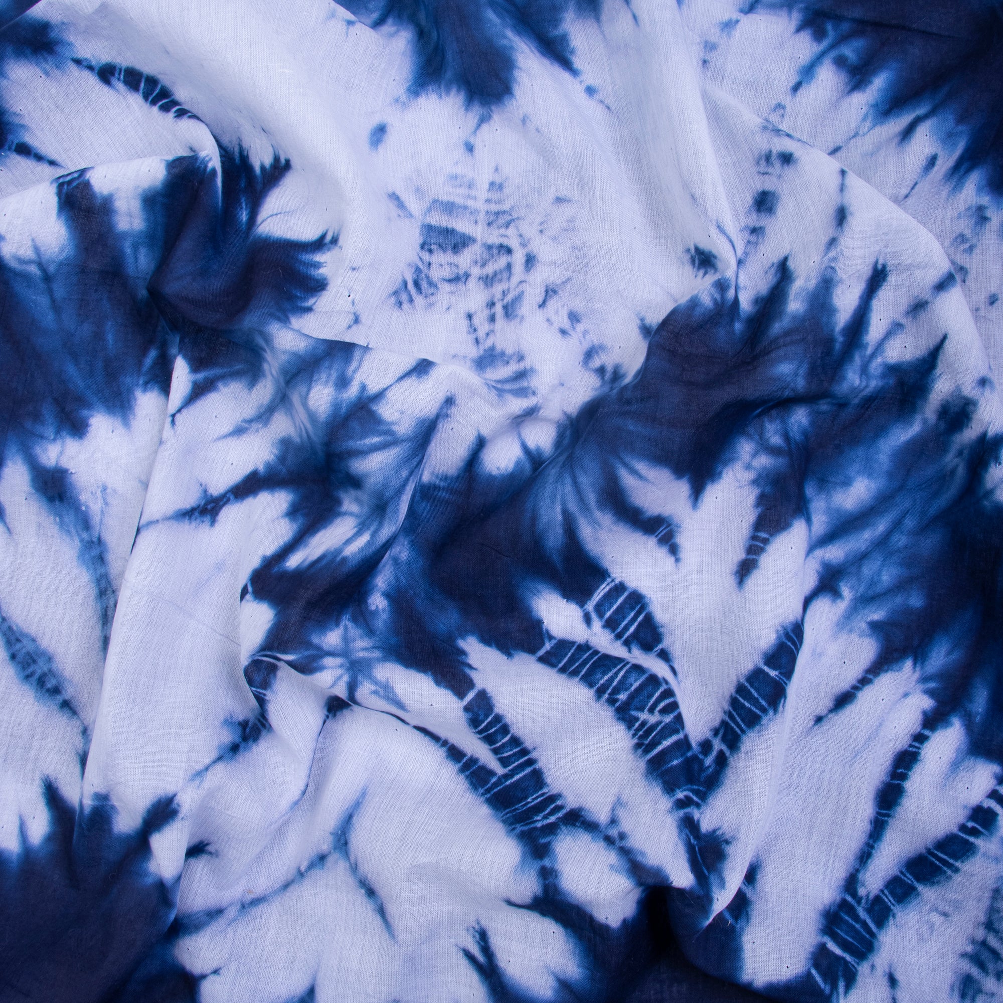 Blue Tie Dye Pure Cotton Fabric By Yard - Image 2
