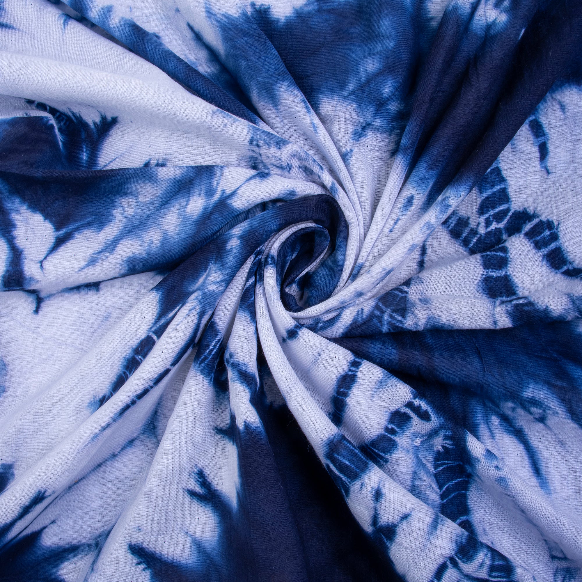 Blue Tie Dye Pure Cotton Fabric By Yard - Image 3
