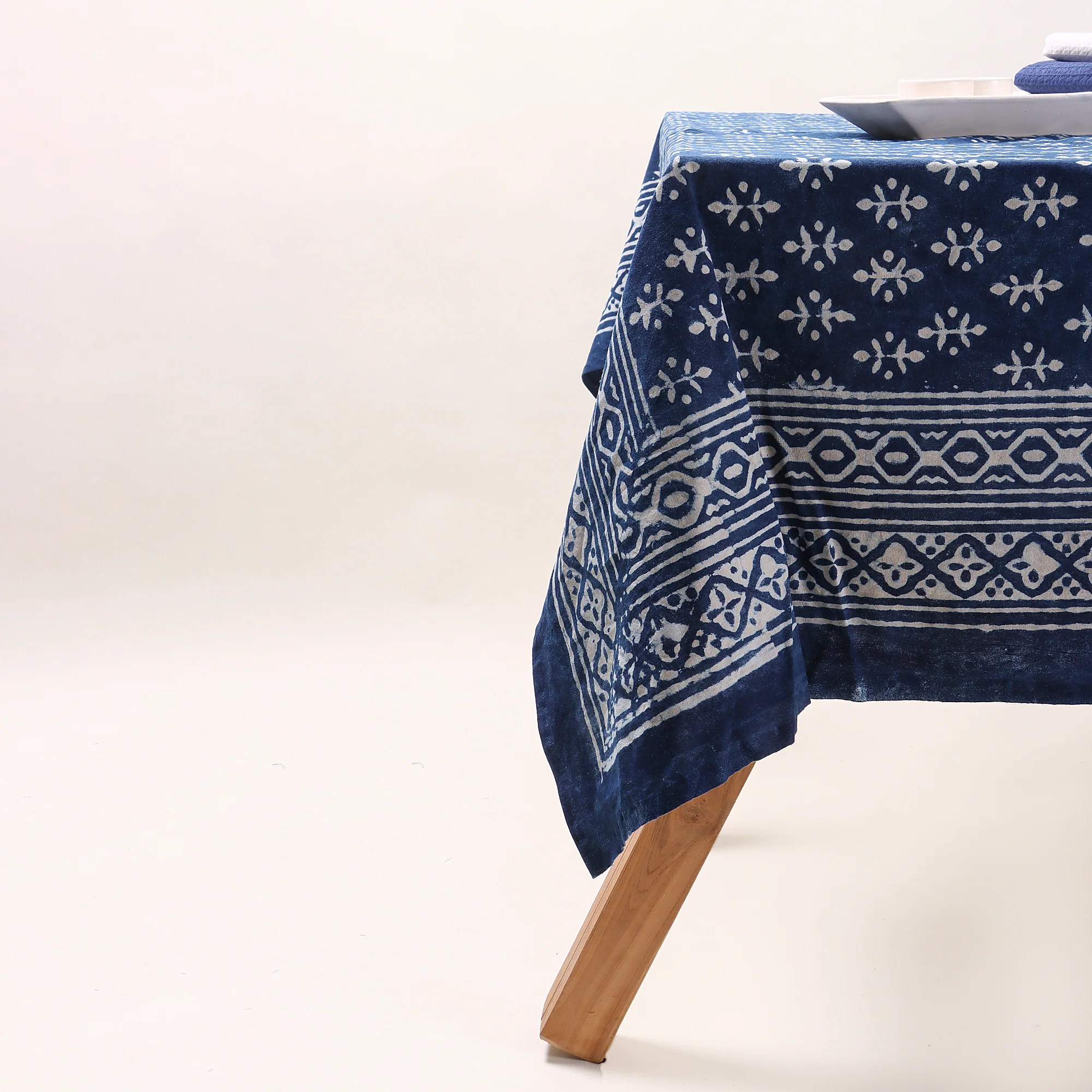 Booti Hand Block Printed Pure Cotton Dining Table Cloth - Image 3