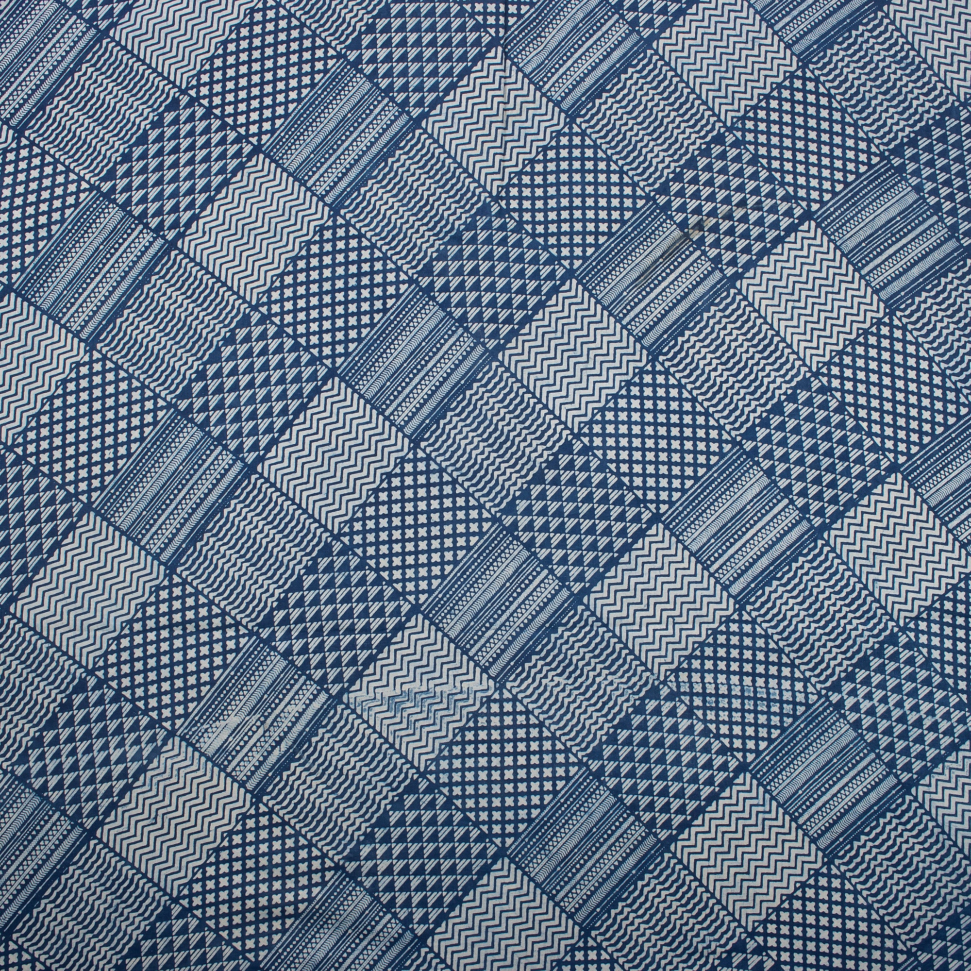 Indian Hand Block Printed Indigo Blue Multiuse Fabric Cloth - Image 4